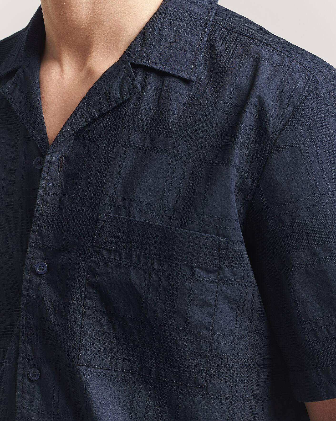 Herr | Skjortor | BOSS ORANGE | Rayer Cotton Resort Shirt Dark Blue