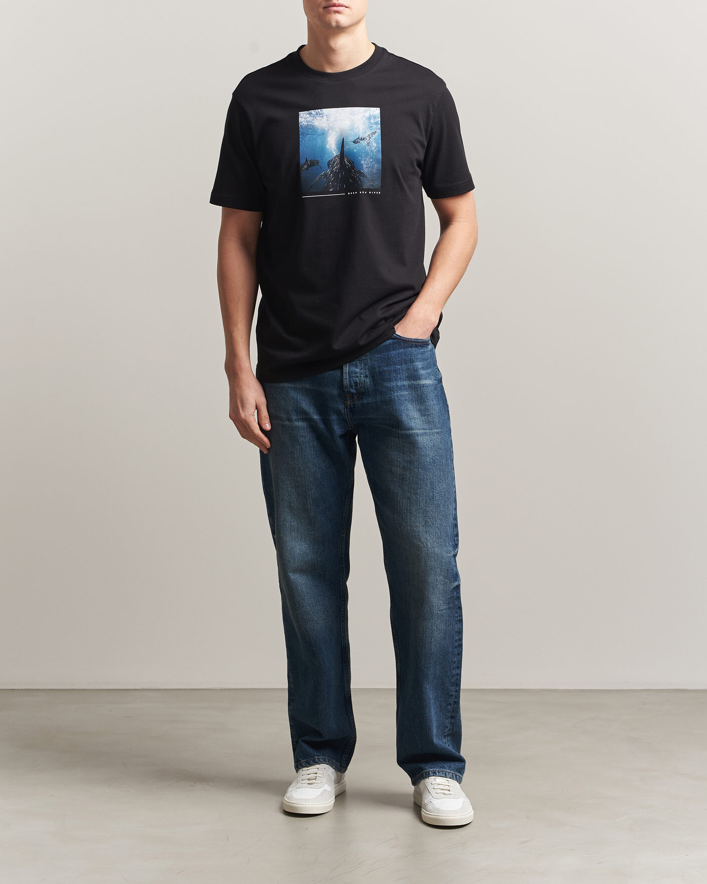 Herr | T-Shirts | BOSS ORANGE | Creature Printed Crew Neck T-Shirt Black