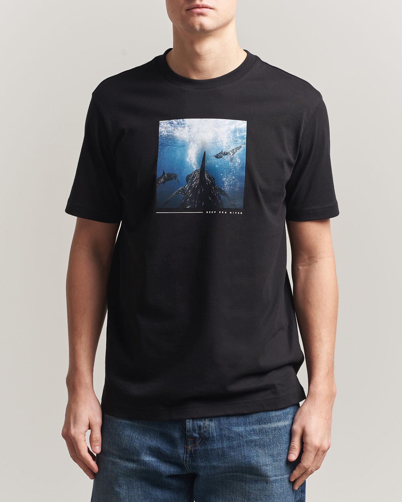 Herr | T-Shirts | BOSS ORANGE | Creature Printed Crew Neck T-Shirt Black