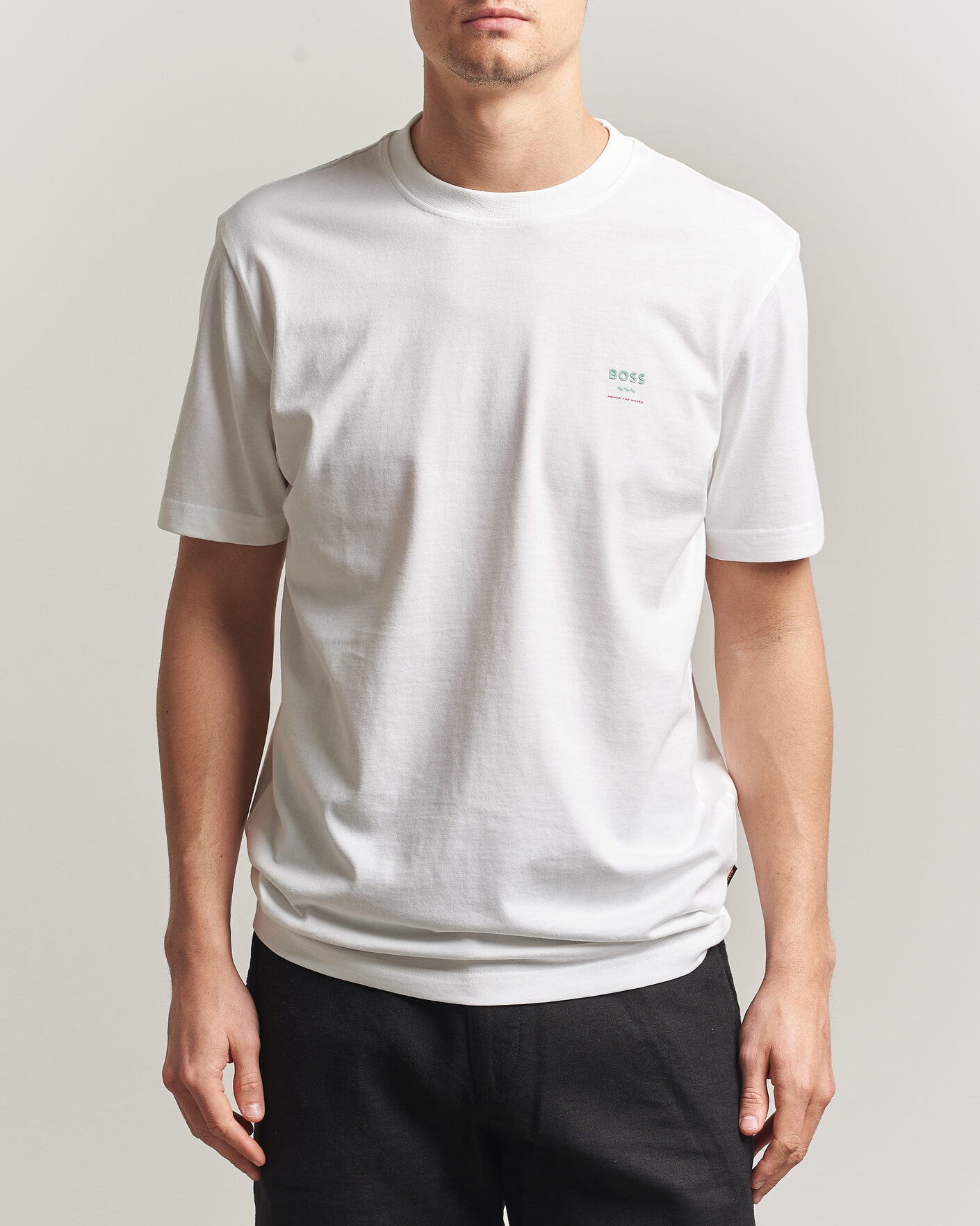 Herr | T-Shirts | BOSS ORANGE | Groove Printed Crew Neck T-Shirt White