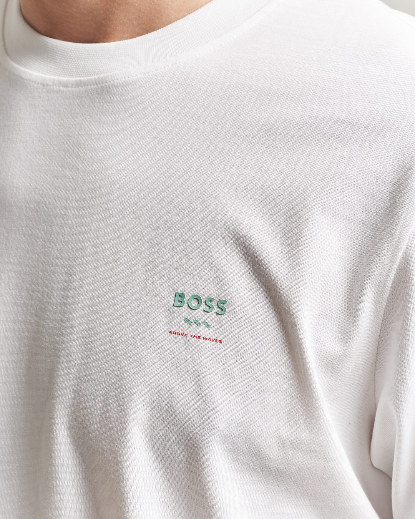 Herr | T-Shirts | BOSS ORANGE | Groove Printed Crew Neck T-Shirt White