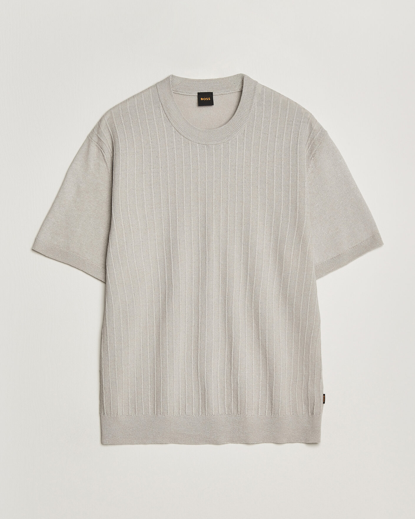 Herr | T-Shirts | BOSS ORANGE | Kajordino Linen/Cotton Knitted T-Shirt Beige