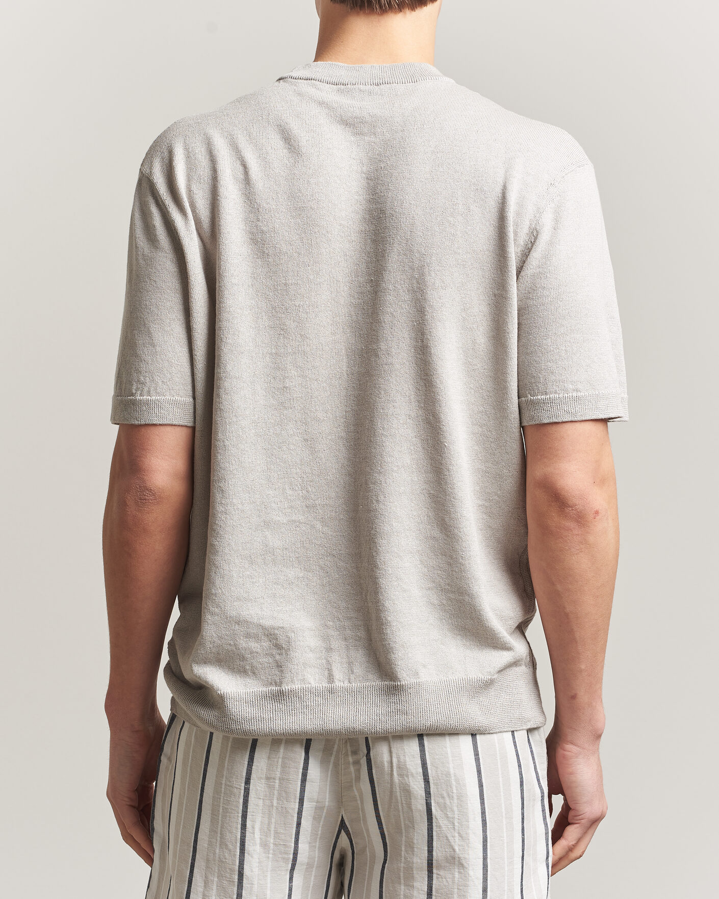 Herr | T-Shirts | BOSS ORANGE | Kajordino Linen/Cotton Knitted T-Shirt Beige