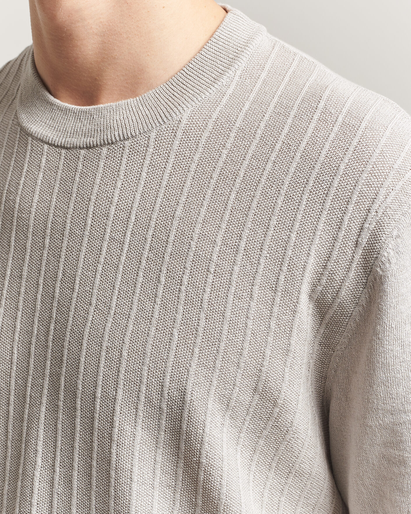 Herr | T-Shirts | BOSS ORANGE | Kajordino Linen/Cotton Knitted T-Shirt Beige