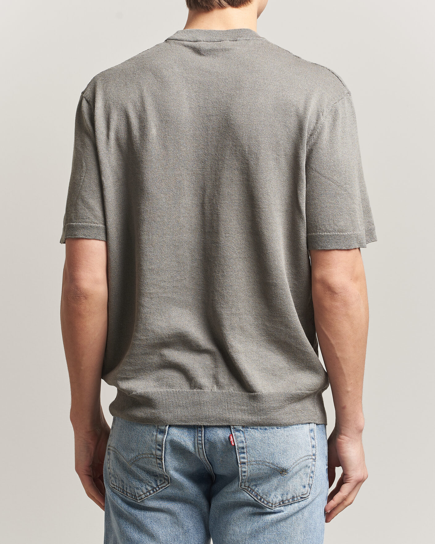 Herr | T-Shirts | BOSS ORANGE | Kajordino Linen/Cotton Knitted T-Shirt Green