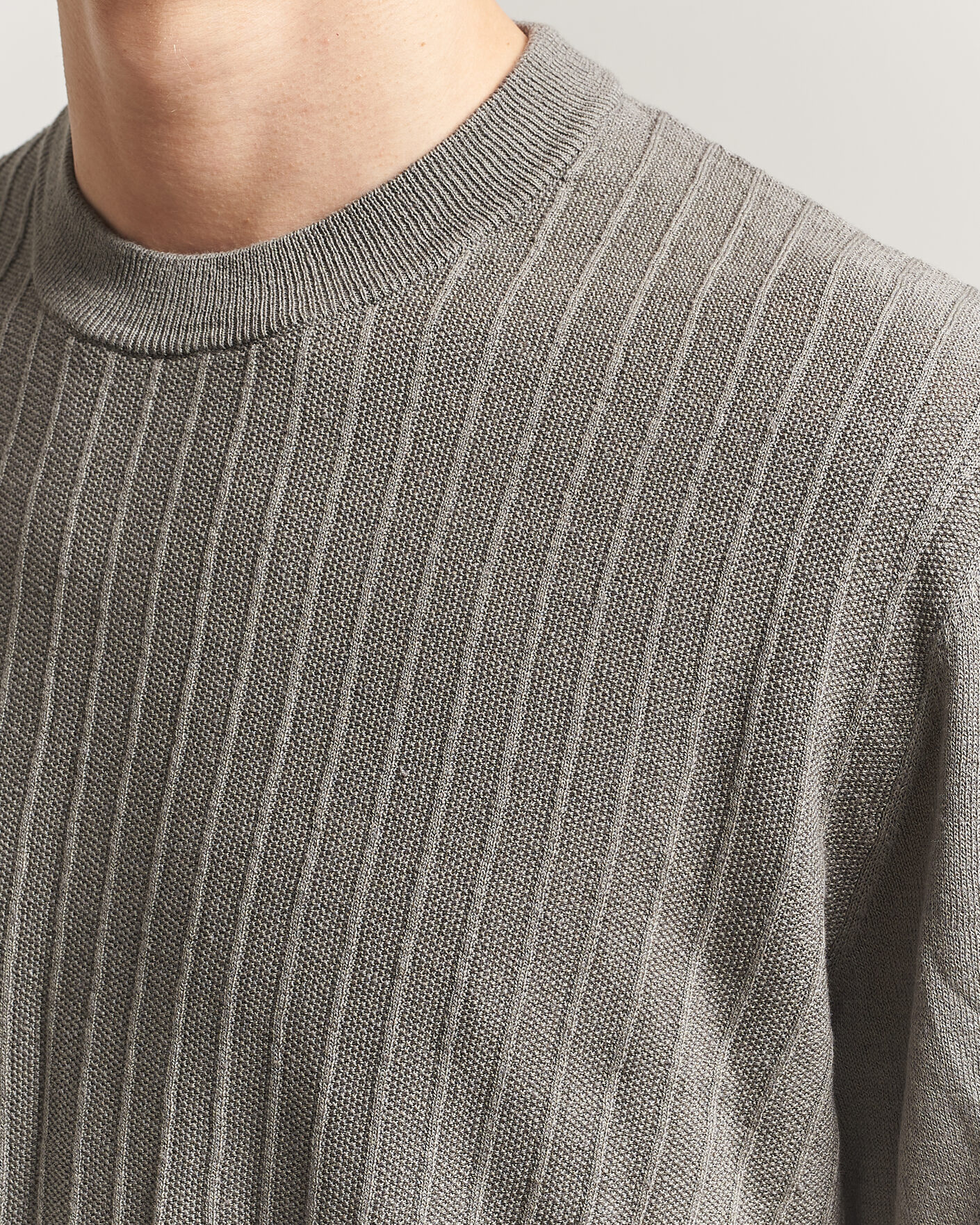 Herr | T-Shirts | BOSS ORANGE | Kajordino Linen/Cotton Knitted T-Shirt Green