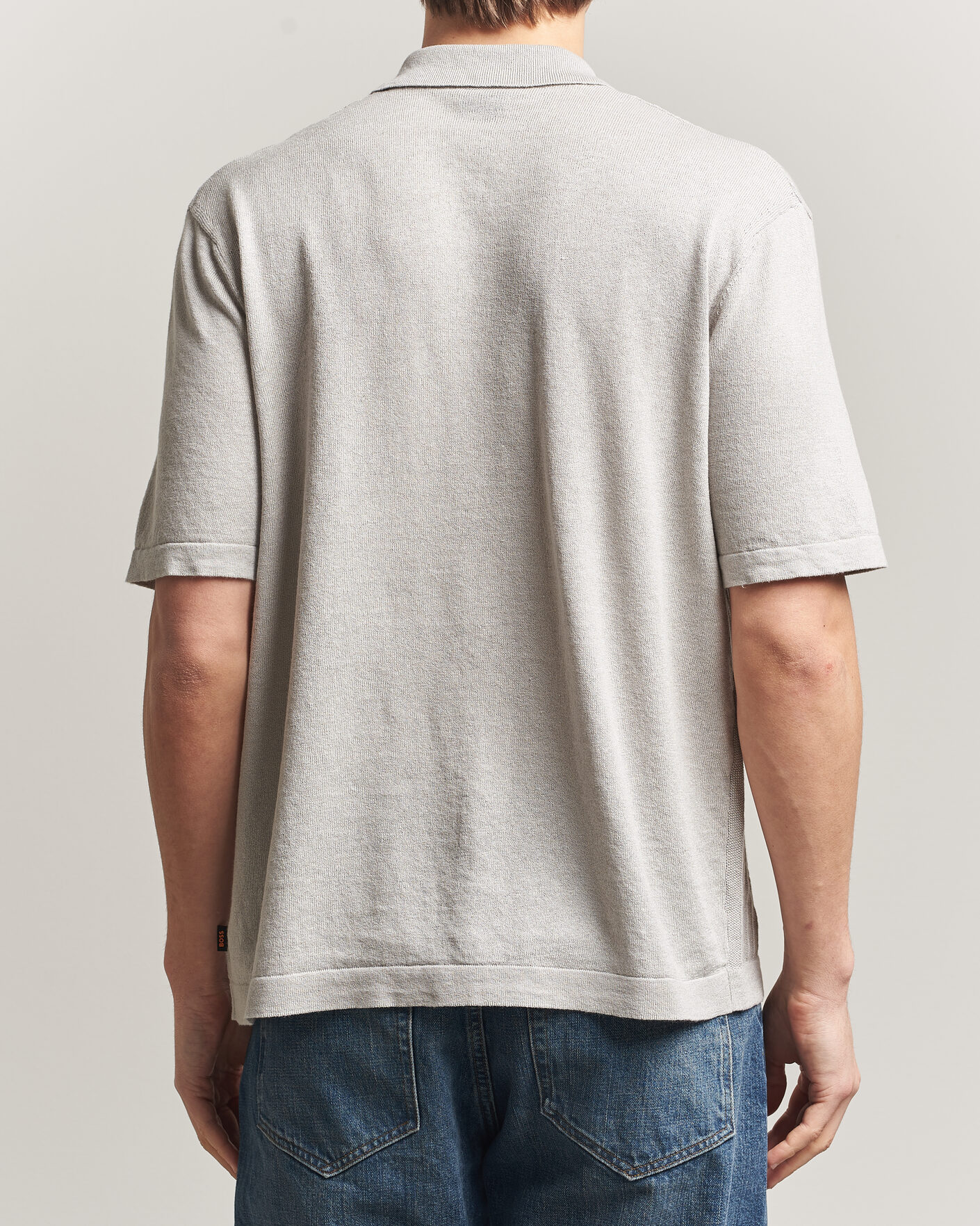 Herr | Skjortor | BOSS ORANGE | Amicino Linen/Cotton Knitted Shirt Beige