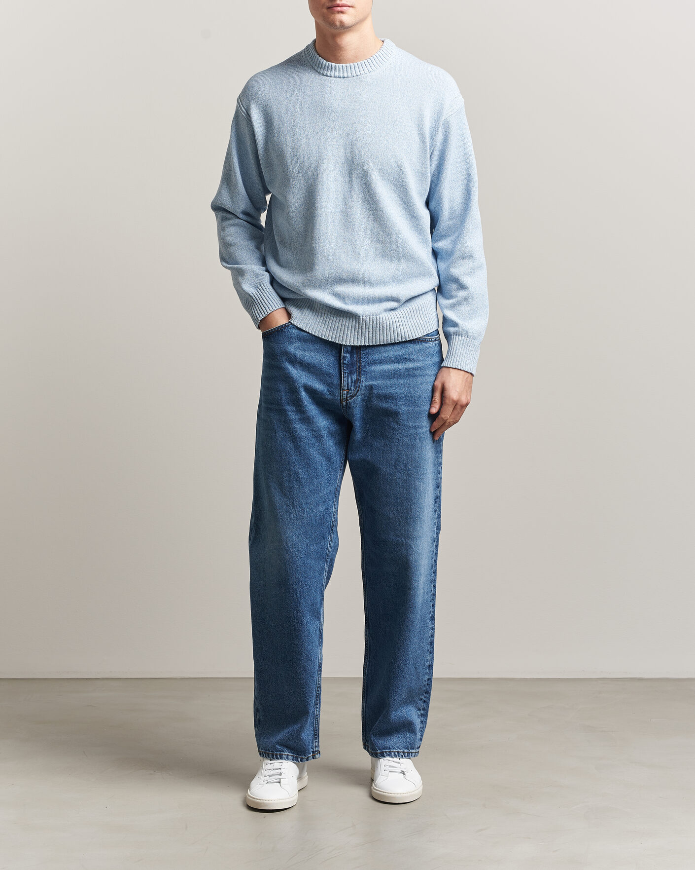 Herr | Tröjor | BOSS ORANGE | Kerlino Knitted Sweater Light Blue