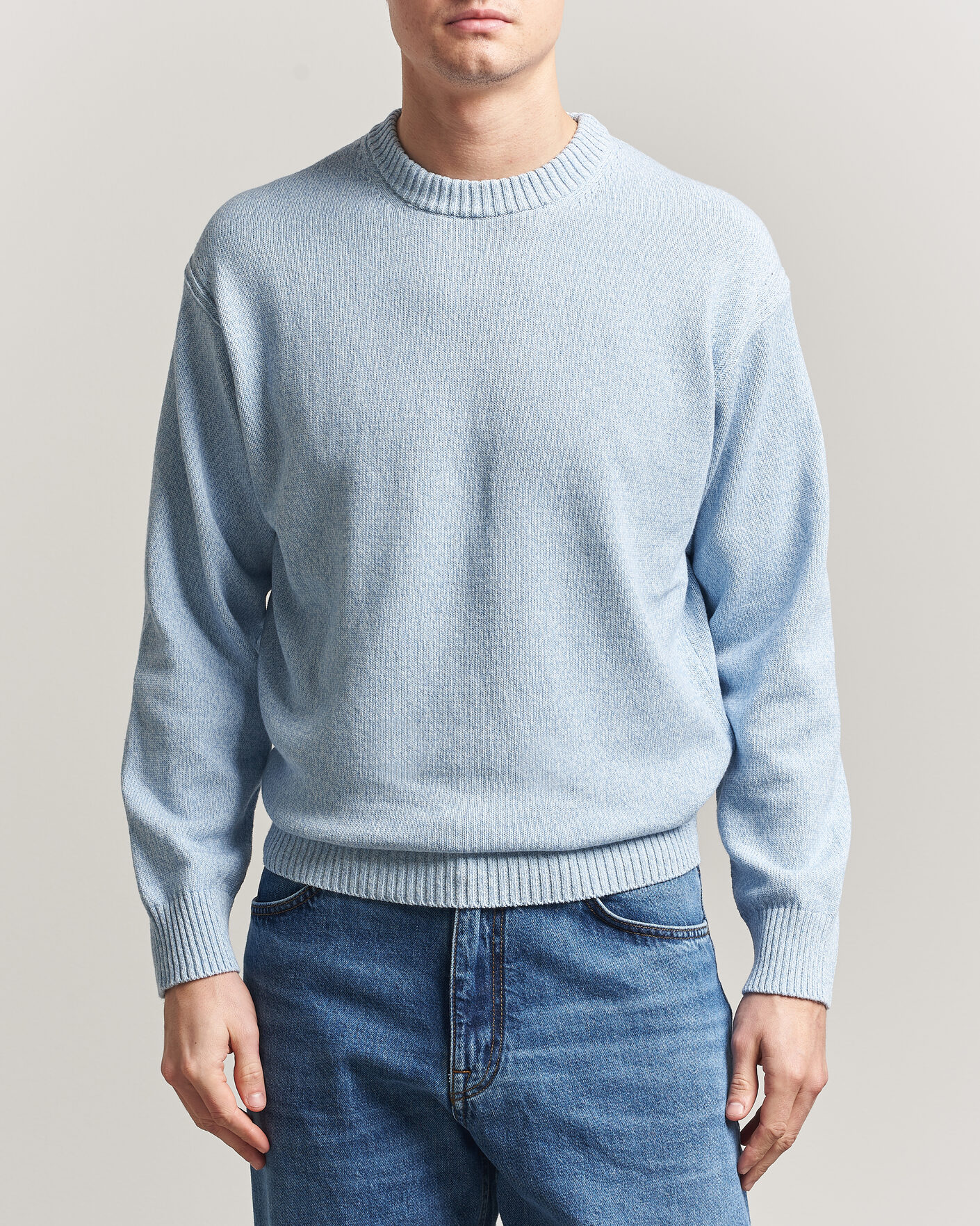 Herr | Tröjor | BOSS ORANGE | Kerlino Knitted Sweater Light Blue