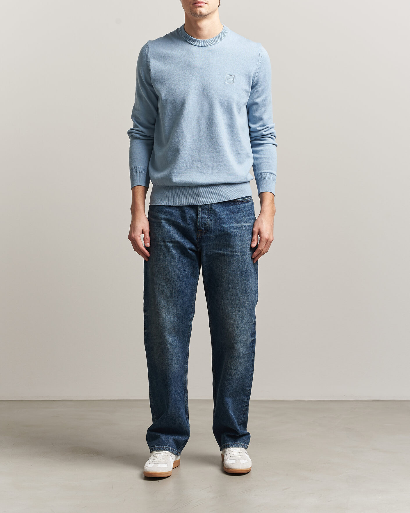 Herr | Tröjor | BOSS ORANGE | Kanovano Knitted Sweater Light Blue