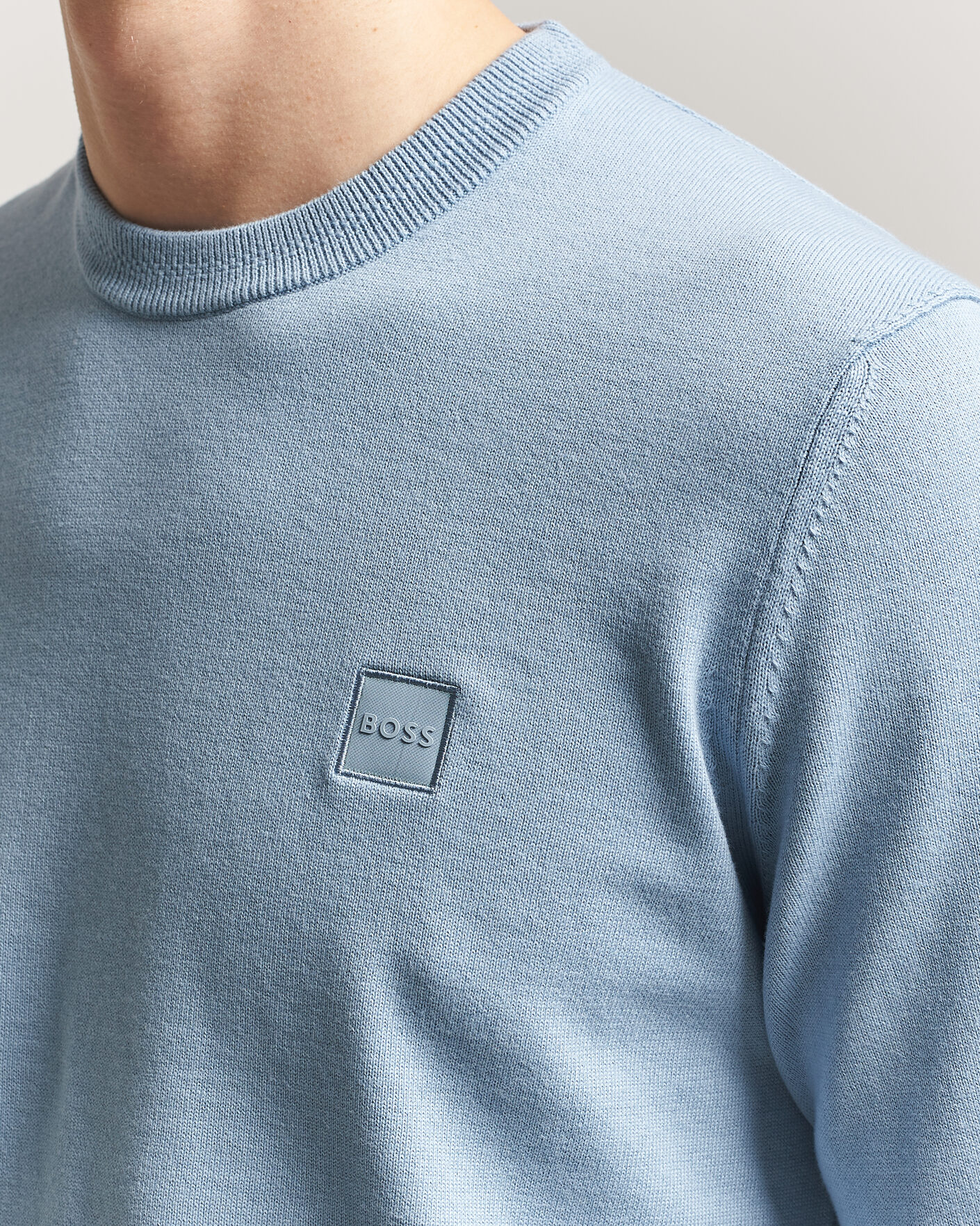Herr | Tröjor | BOSS ORANGE | Kanovano Knitted Sweater Light Blue