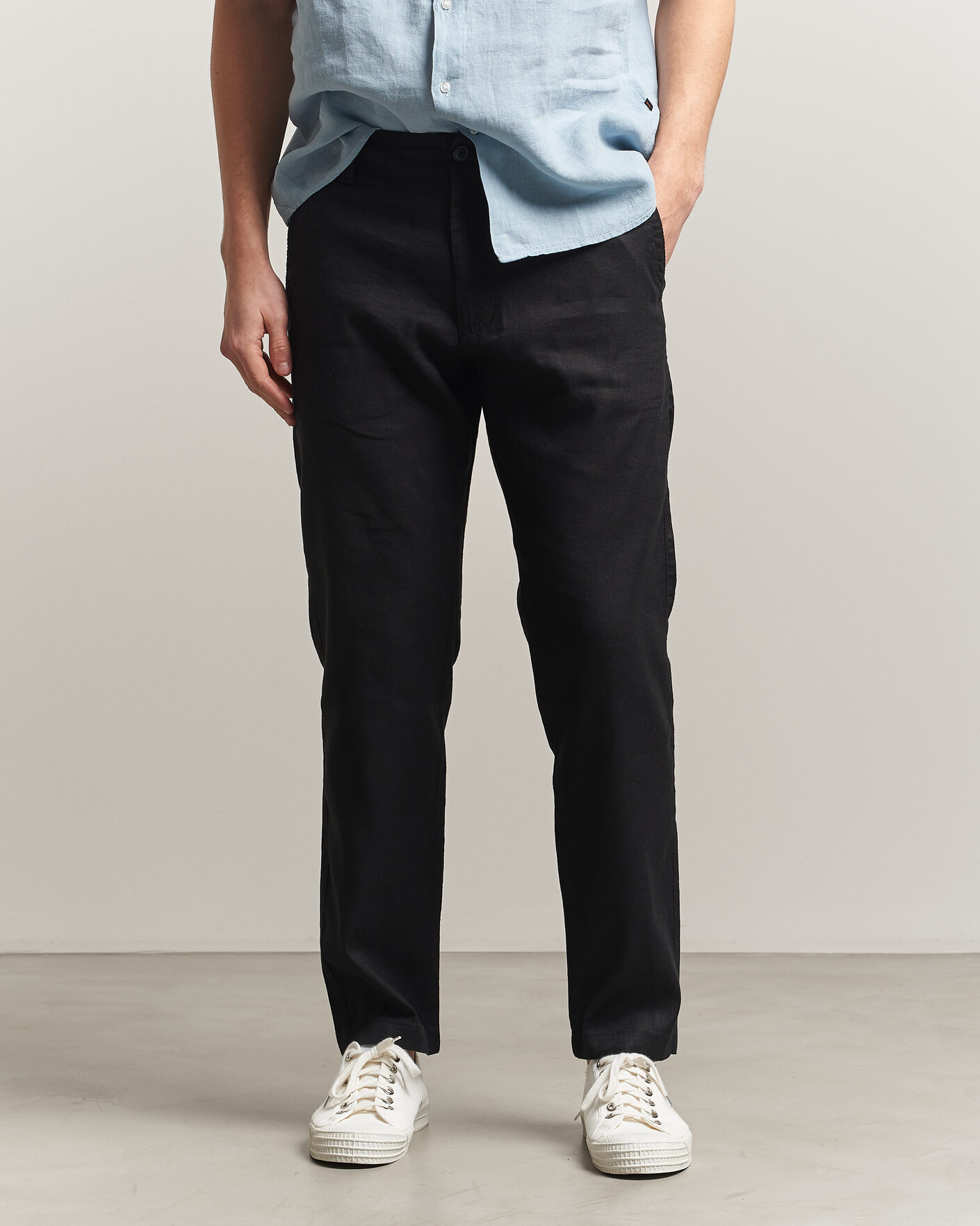 Herr | Byxor | BOSS ORANGE | Sanderson Linen Pants Black