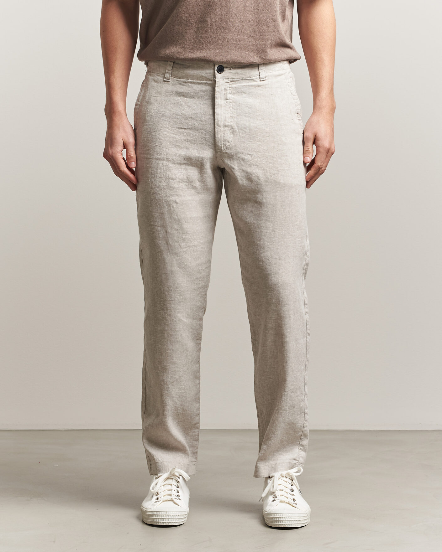 Herr | Byxor | BOSS ORANGE | Sanderson Linen Pants Open Grey