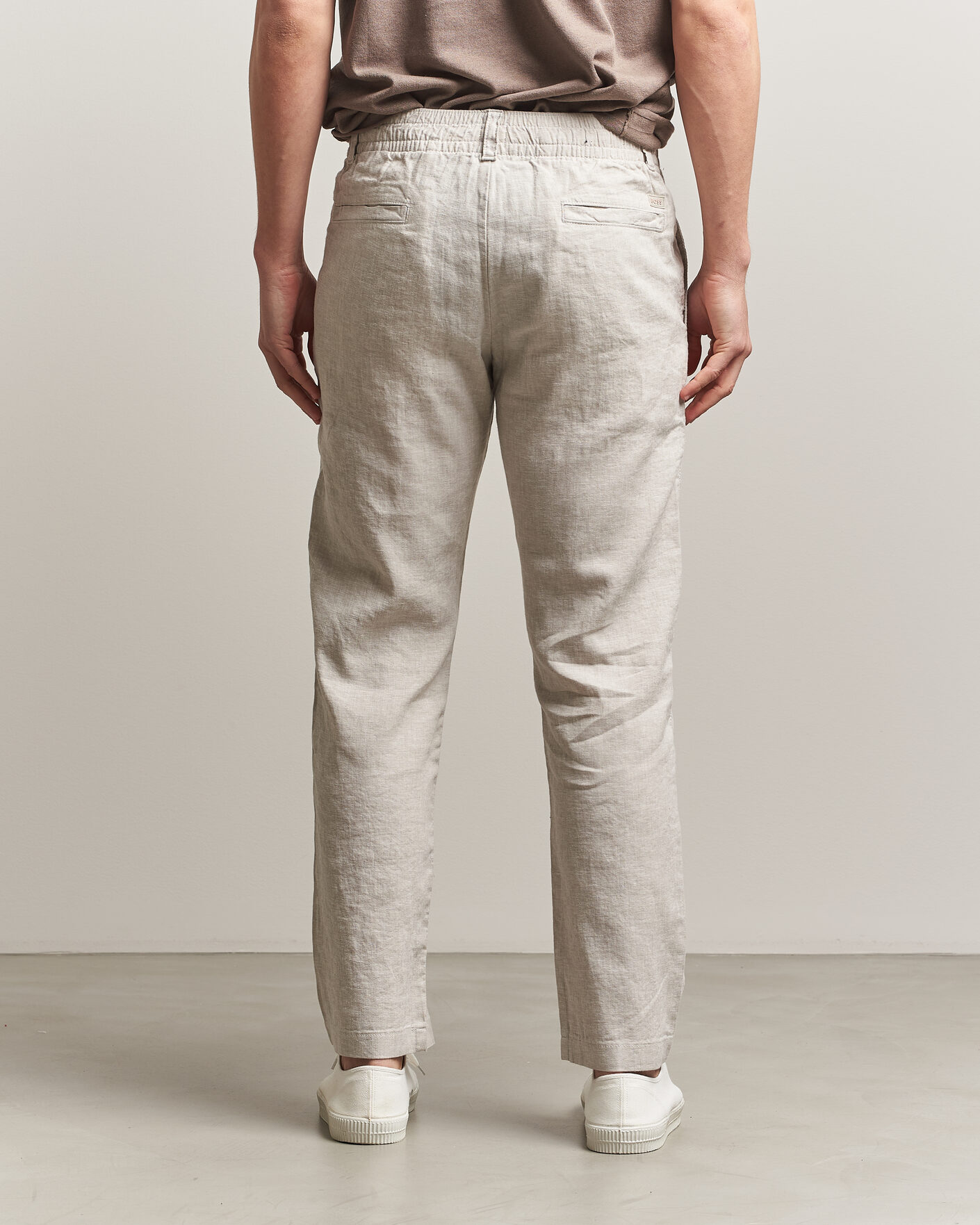 Herr | Byxor | BOSS ORANGE | Sanderson Linen Pants Open Grey
