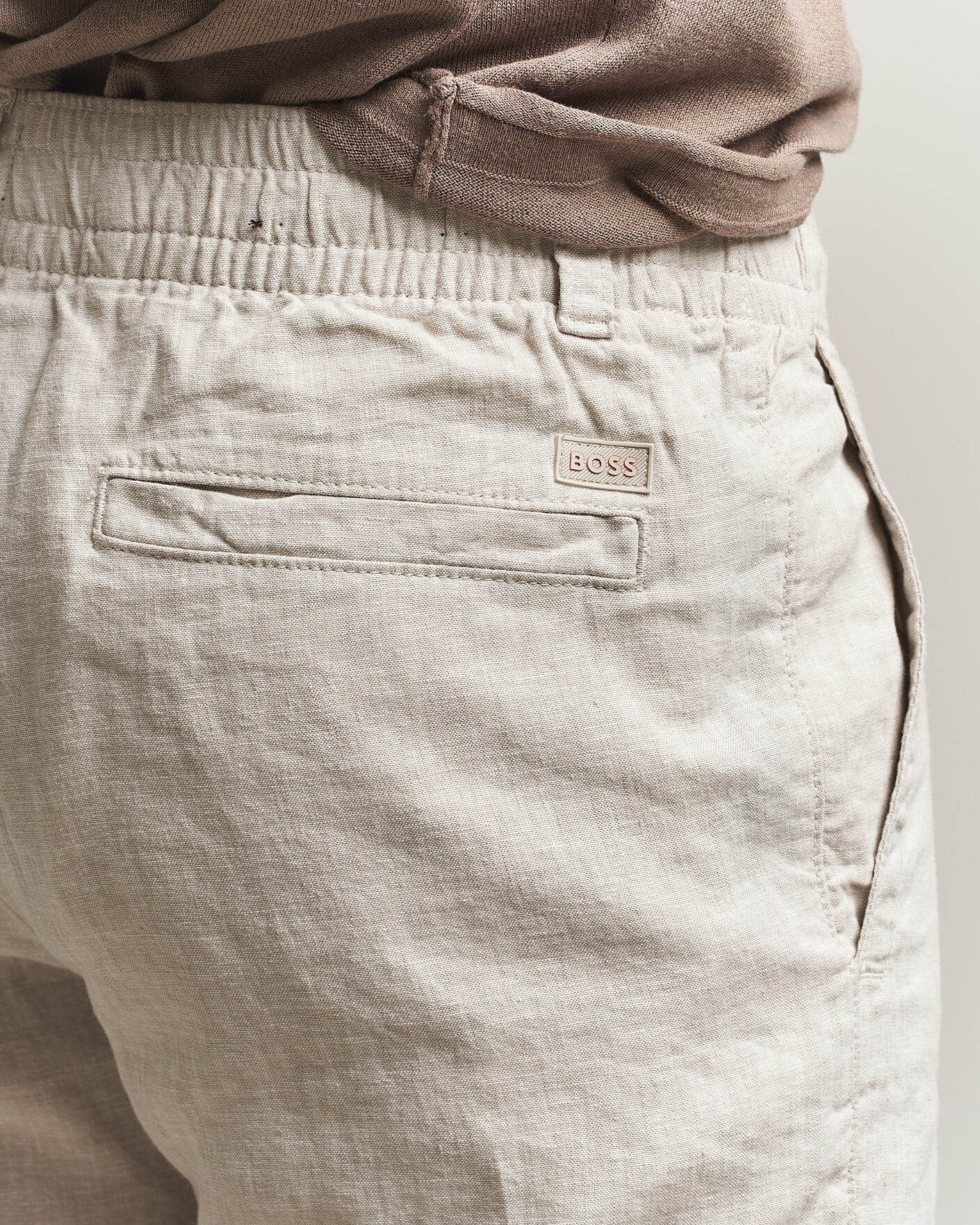 Herr | Byxor | BOSS ORANGE | Sanderson Linen Pants Open Grey