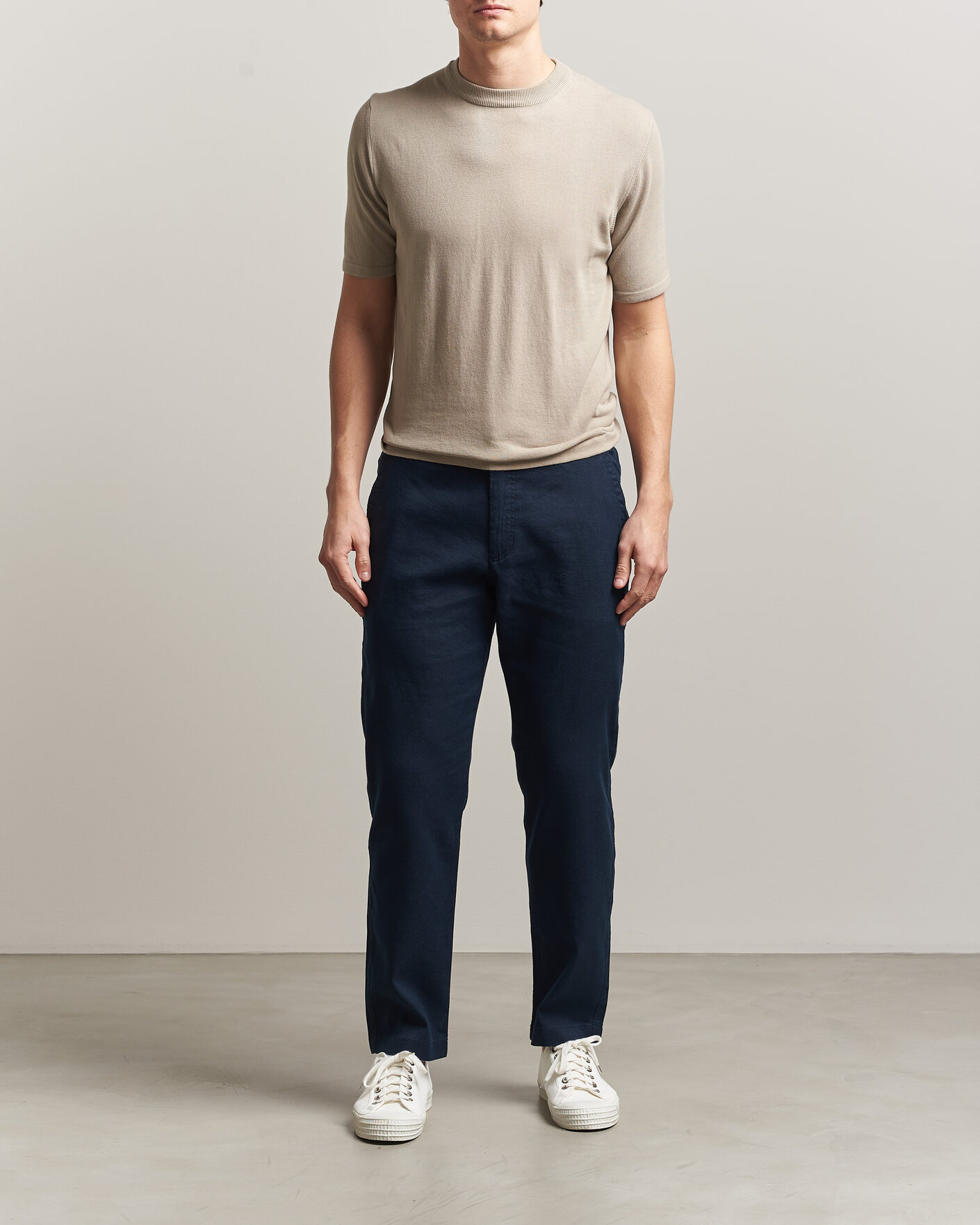 Herr | Byxor | BOSS ORANGE | Sanderson Linen Pants Dark Blue