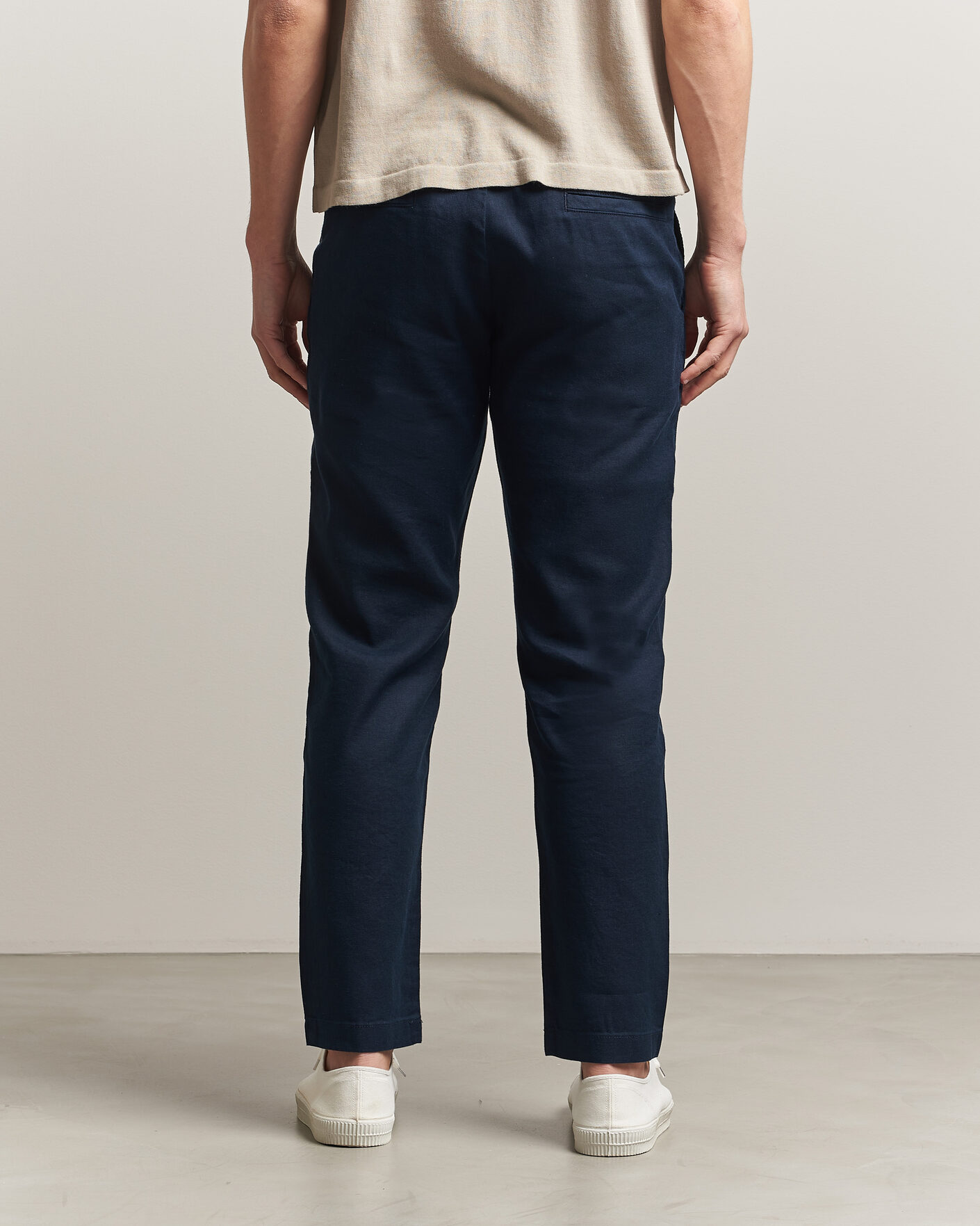 Herr | Byxor | BOSS ORANGE | Sanderson Linen Pants Dark Blue