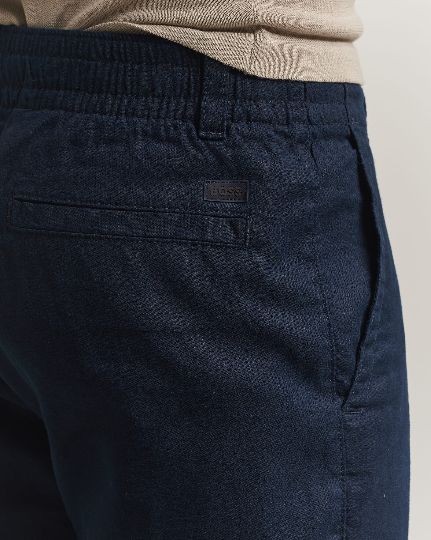 Herr | Byxor | BOSS ORANGE | Sanderson Linen Pants Dark Blue