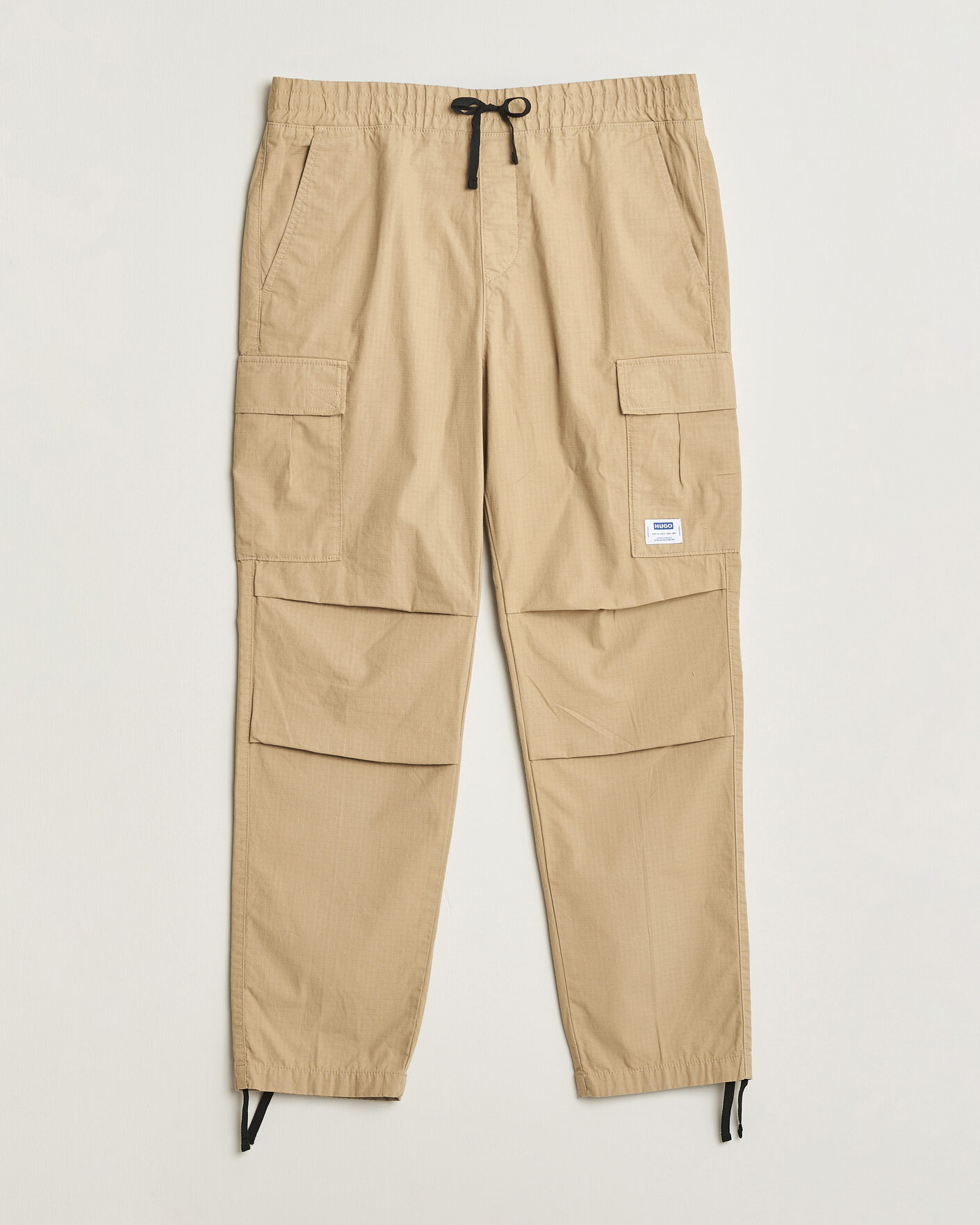 Herr | Byxor | HUGO | Gadic Cargo Drawstring Pants Medium Beige