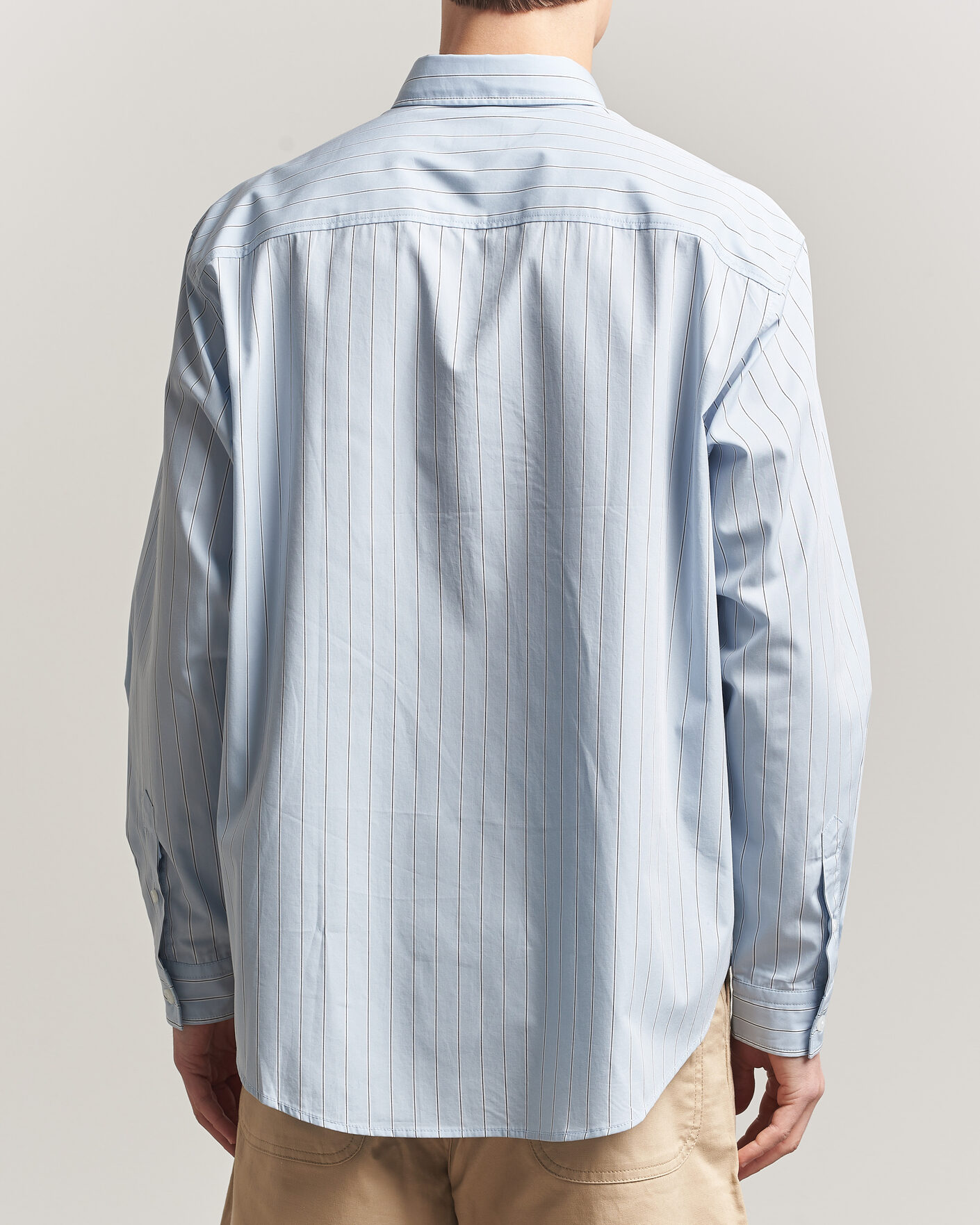 Herr | Skjortor | HUGO | Ebalto Striped Cotton Shirt Open Blue
