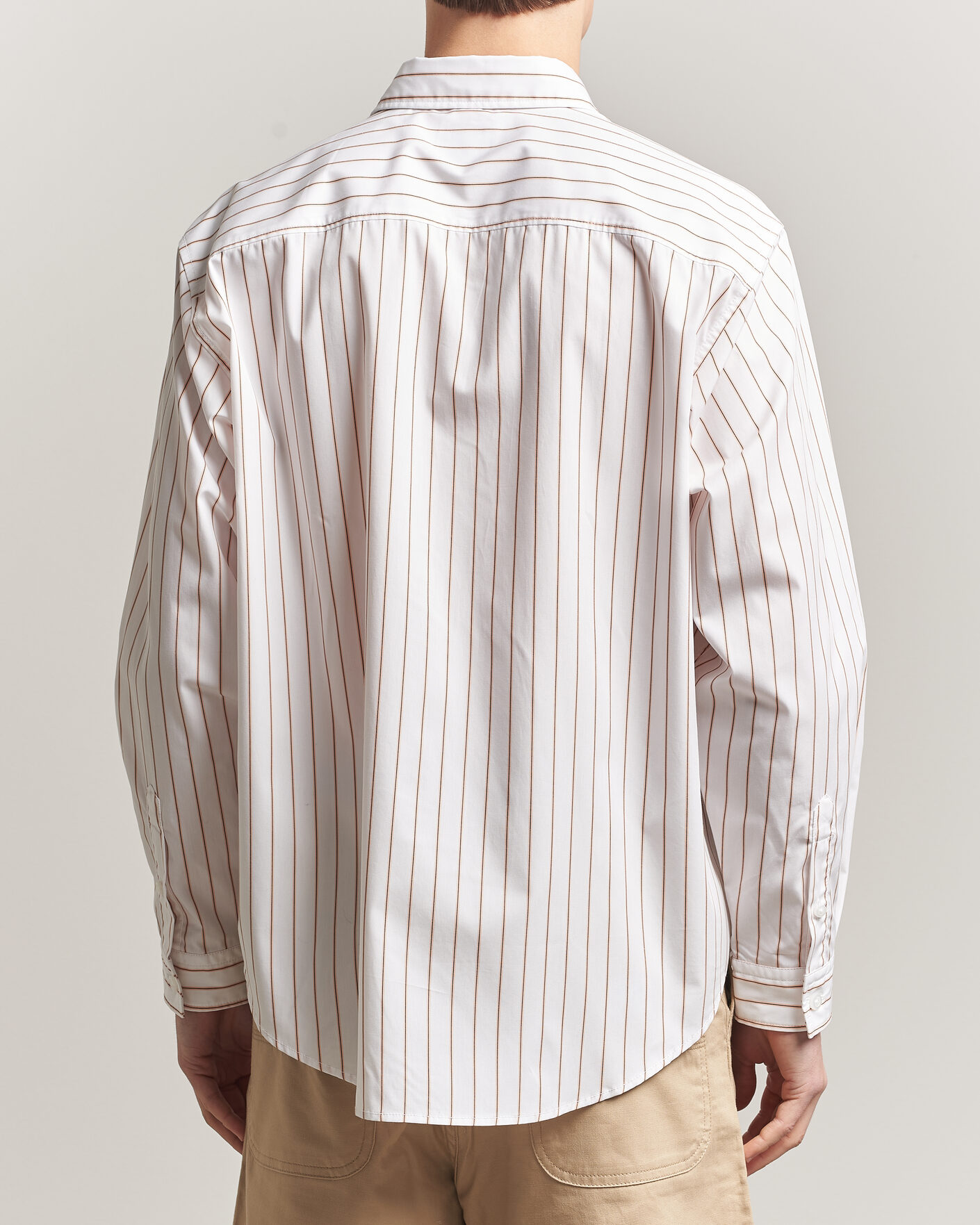 Herr | Skjortor | HUGO | Ebalto Striped Cotton Shirt Light Orange
