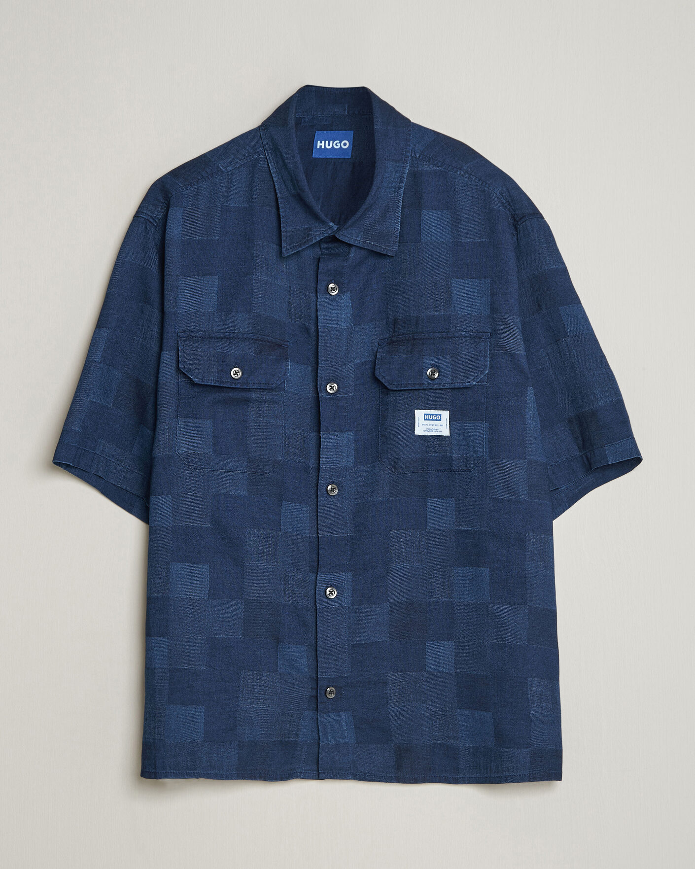Herr | Skjortor | HUGO | Ekyno Workwear Short Sleeve Shirt Dark Blue