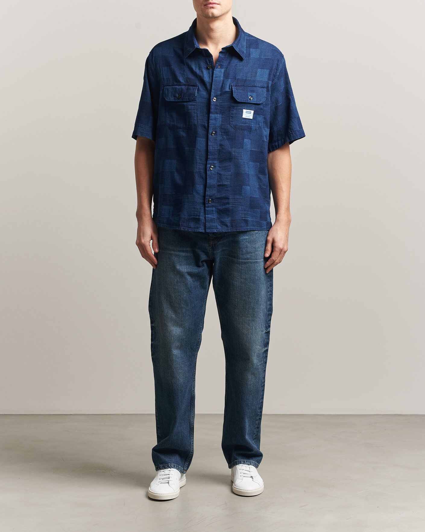 Herr | Skjortor | HUGO | Ekyno Workwear Short Sleeve Shirt Dark Blue