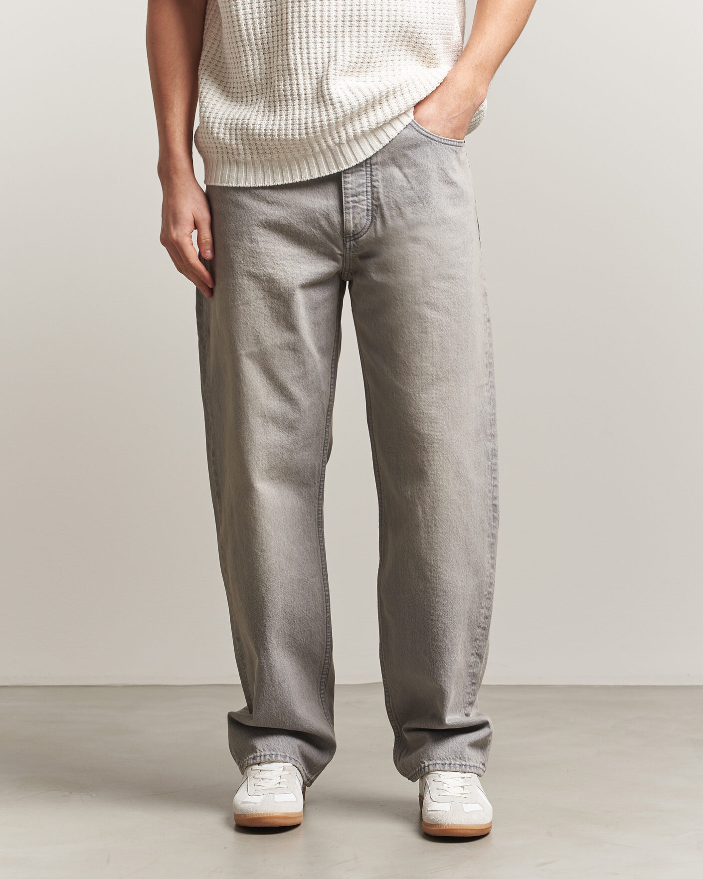 Herr | Skjortor | HUGO | Nate Baggy Fit Jeans Medium Grey