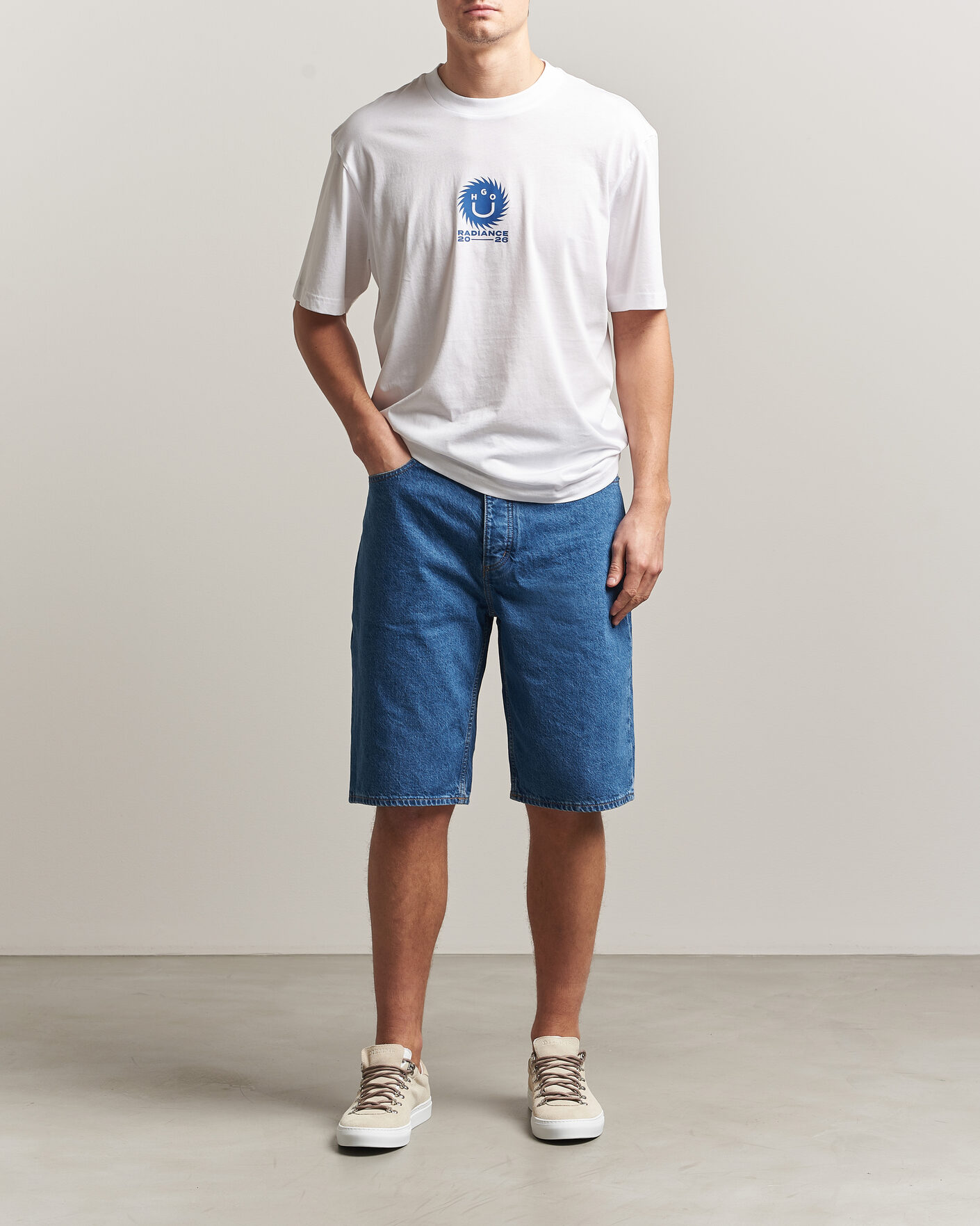 Herr | T-Shirts | HUGO | Nunarix Printed Crew Neck T-Shirt White