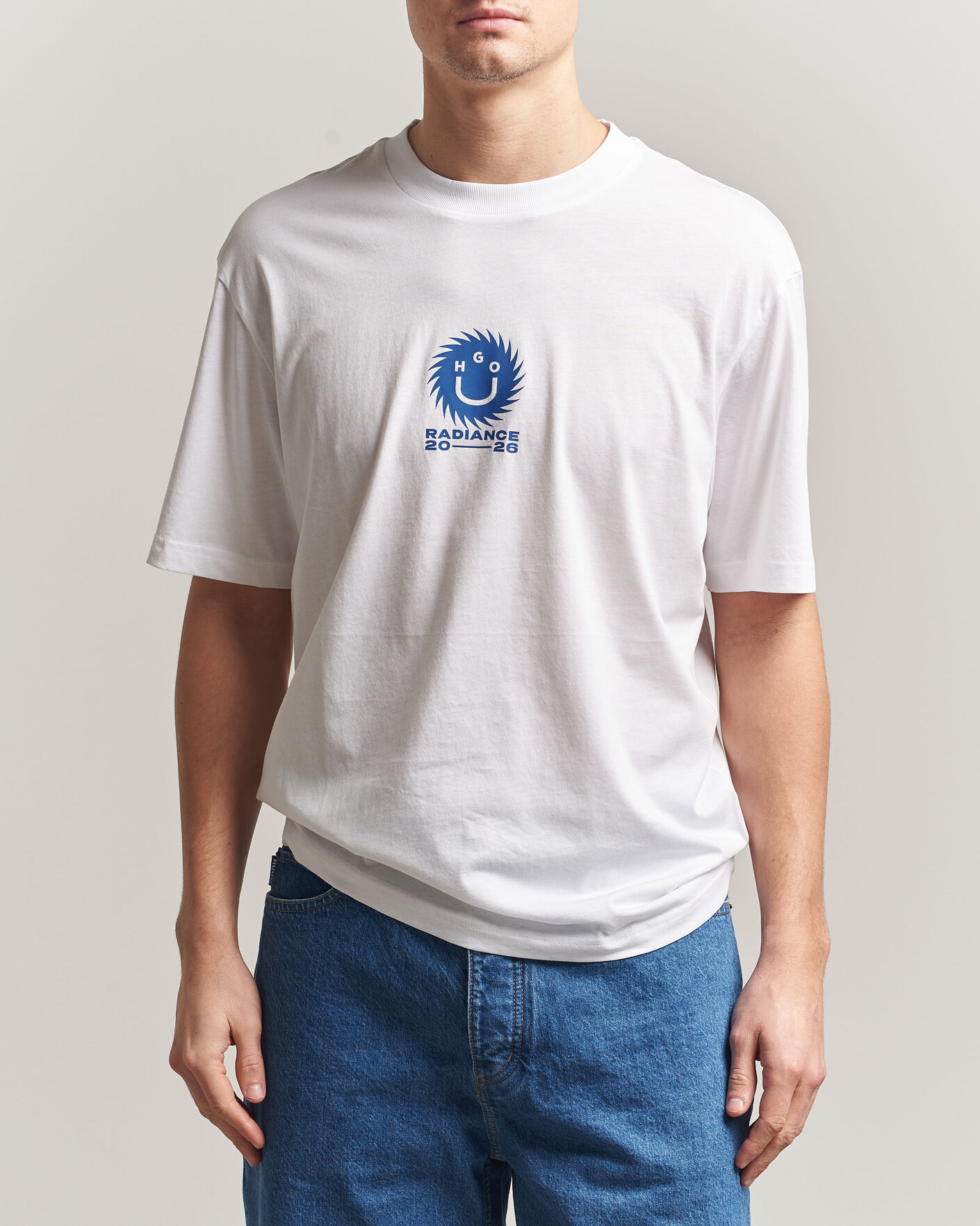 Herr | T-Shirts | HUGO | Nunarix Printed Crew Neck T-Shirt White