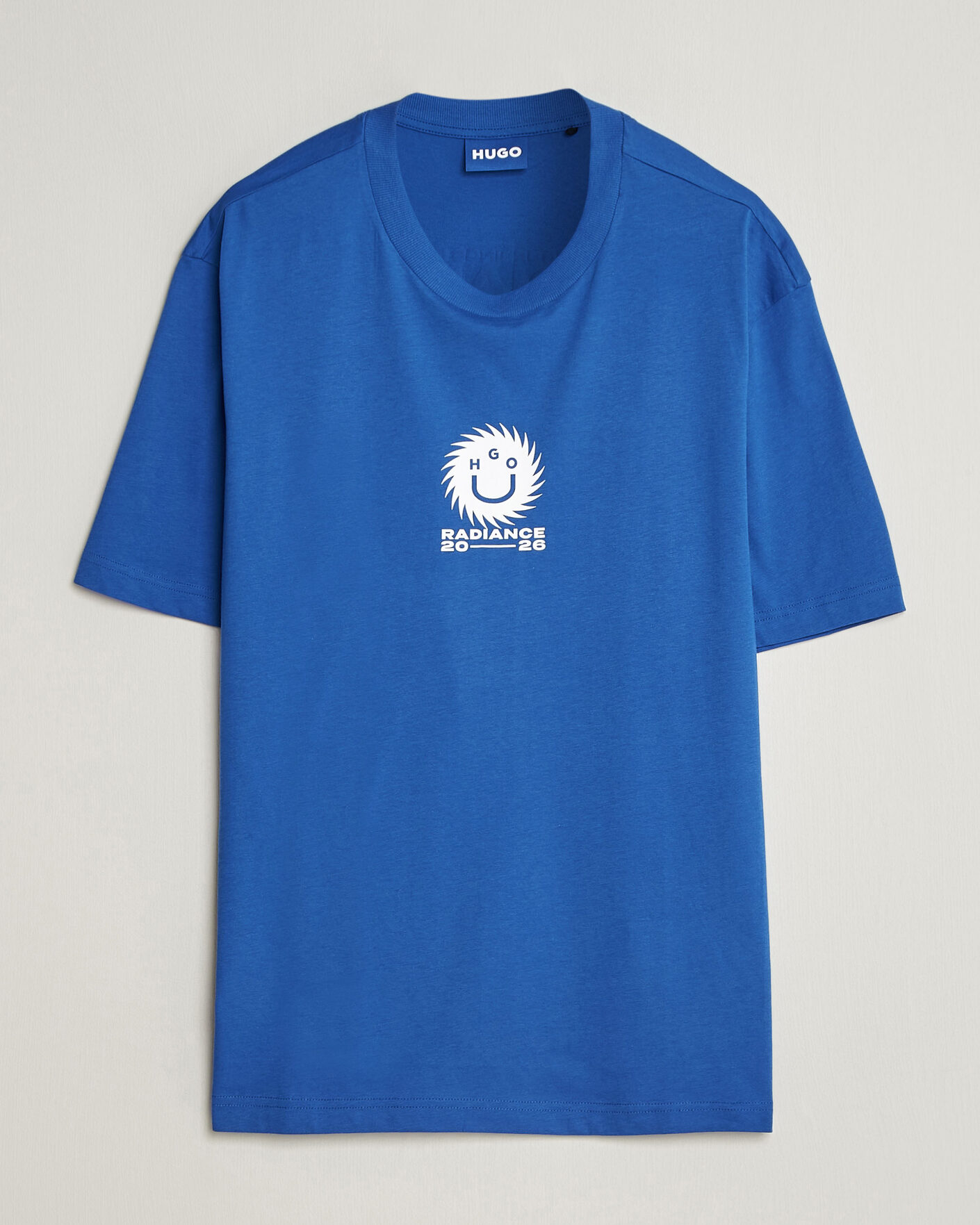 Herr | T-Shirts | HUGO | Nunarix Printed Crew Neck T-Shirt Open Blue