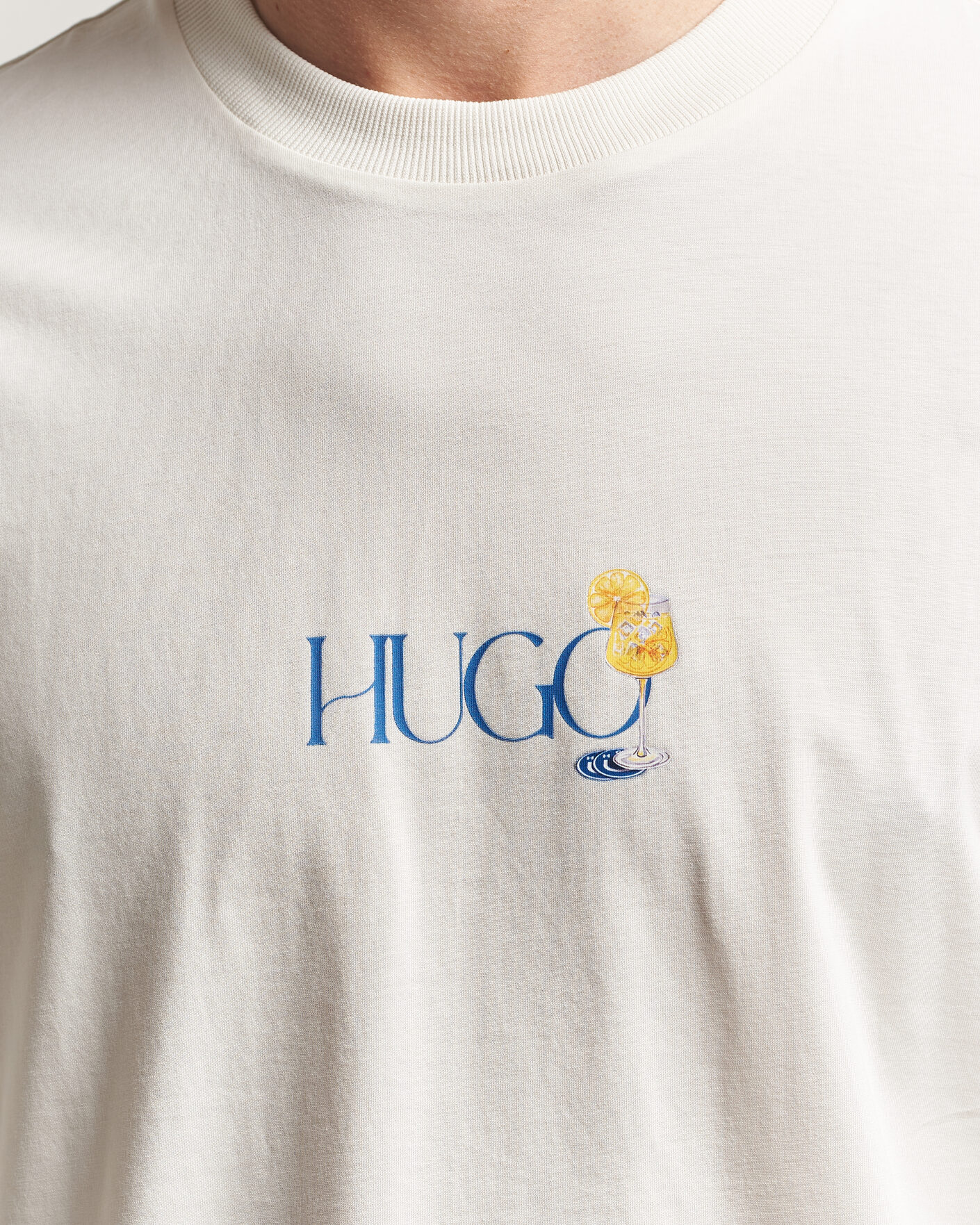 Herr | T-Shirts | HUGO | Nulaxo Printed Crew Neck T-Shirt Open White