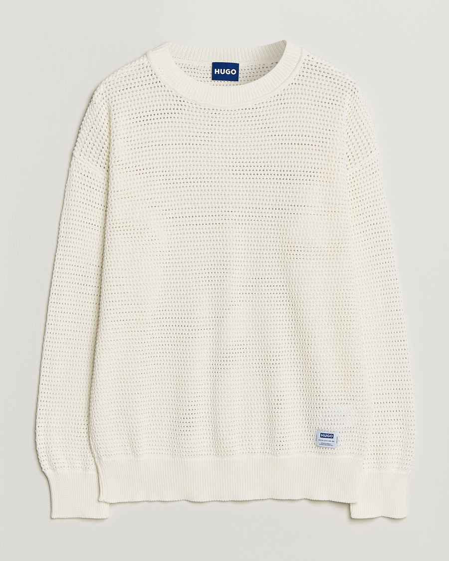 Herr | Tröjor | HUGO | Sanjou Knitted Sweater Open White