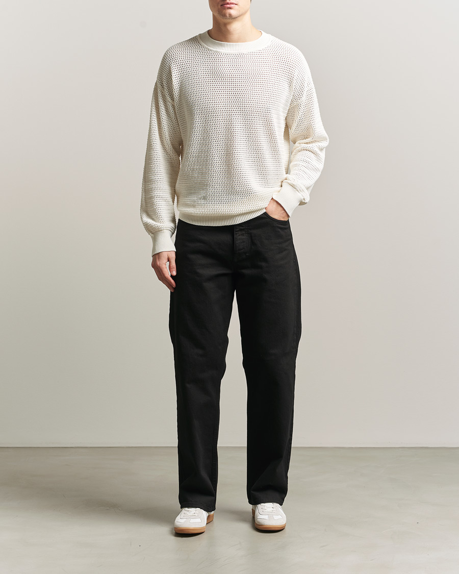 Herr | Tröjor | HUGO | Sanjou Knitted Sweater Open White