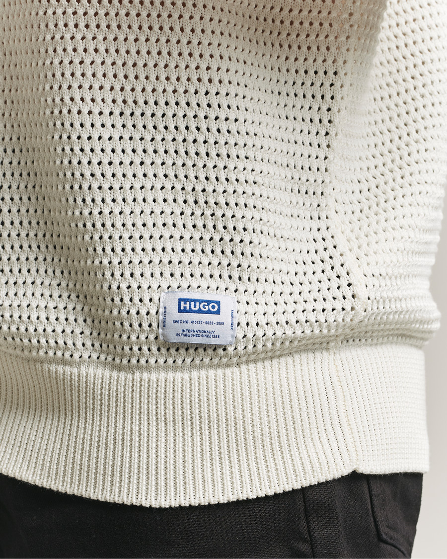 Herr | Tröjor | HUGO | Sanjou Knitted Sweater Open White