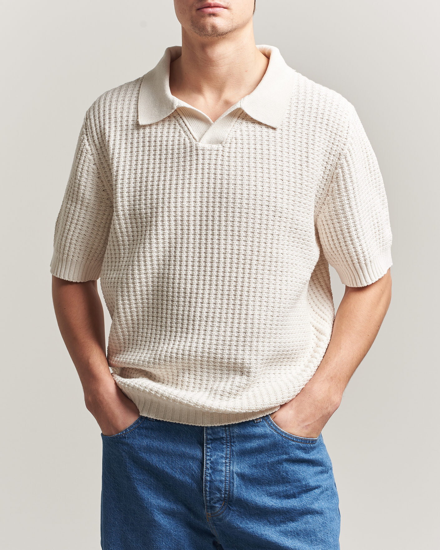 Herr | Pikéer | HUGO | Spero Knitted Polo Open White