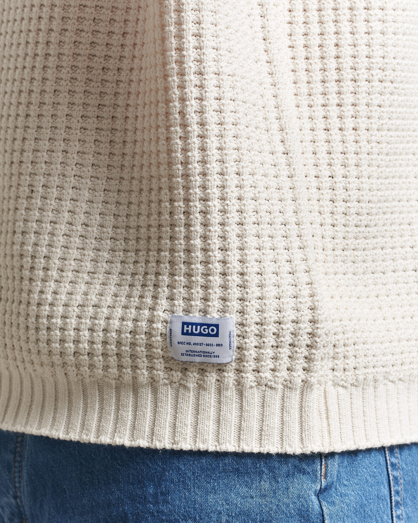 Herr | Pikéer | HUGO | Spero Knitted Polo Open White