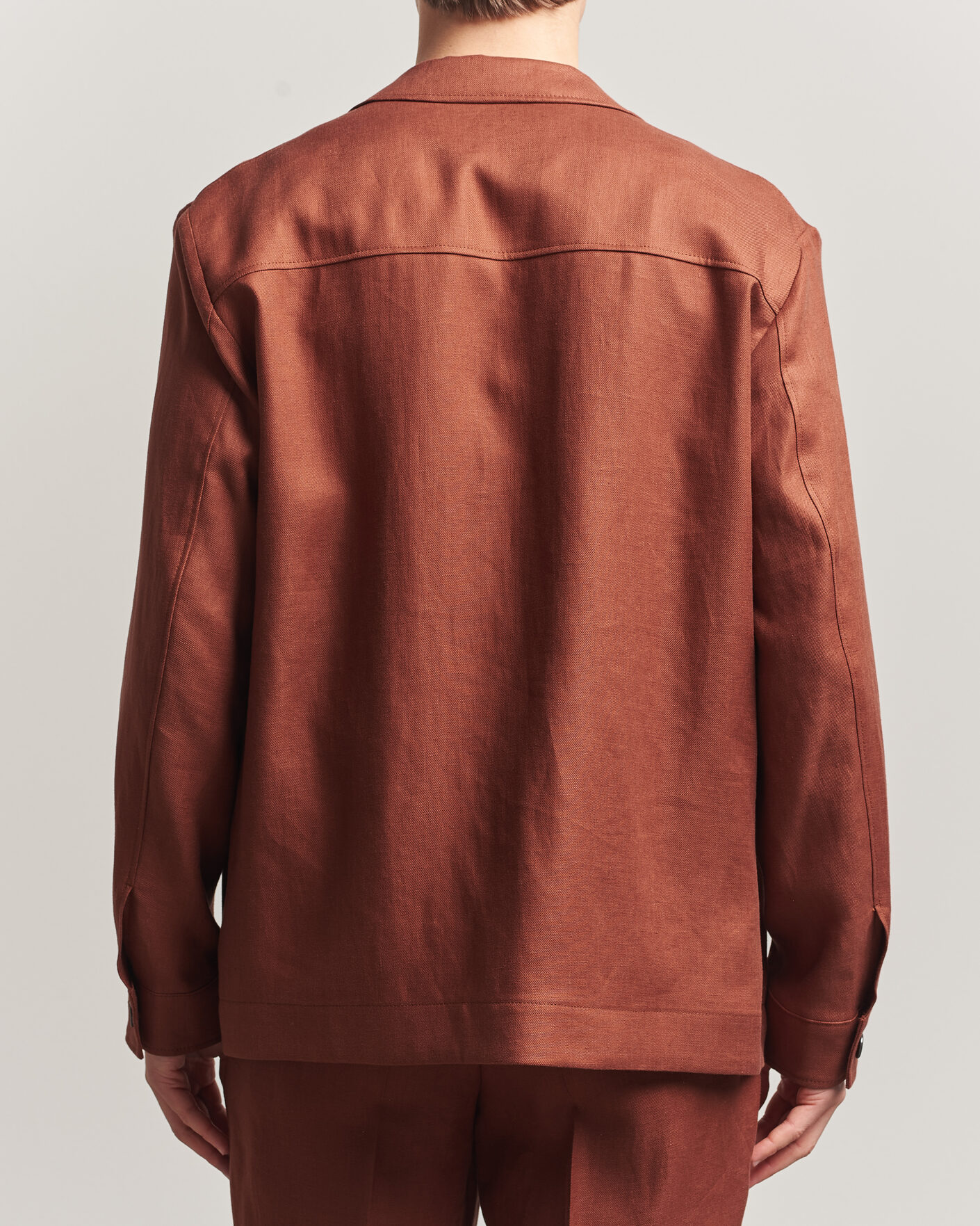 Herr | Skjortor | BOSS CAMEL | Corvin Linen Overshirt Medium Brown
