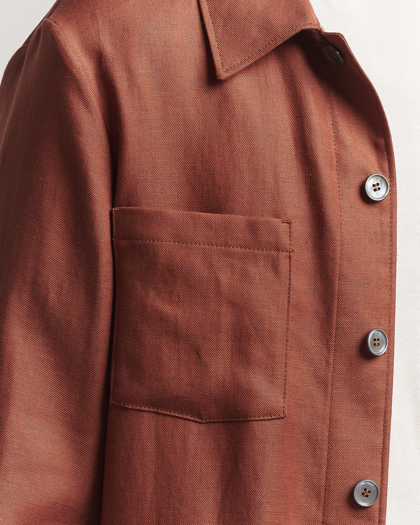 Herr | Skjortor | BOSS CAMEL | Corvin Linen Overshirt Medium Brown
