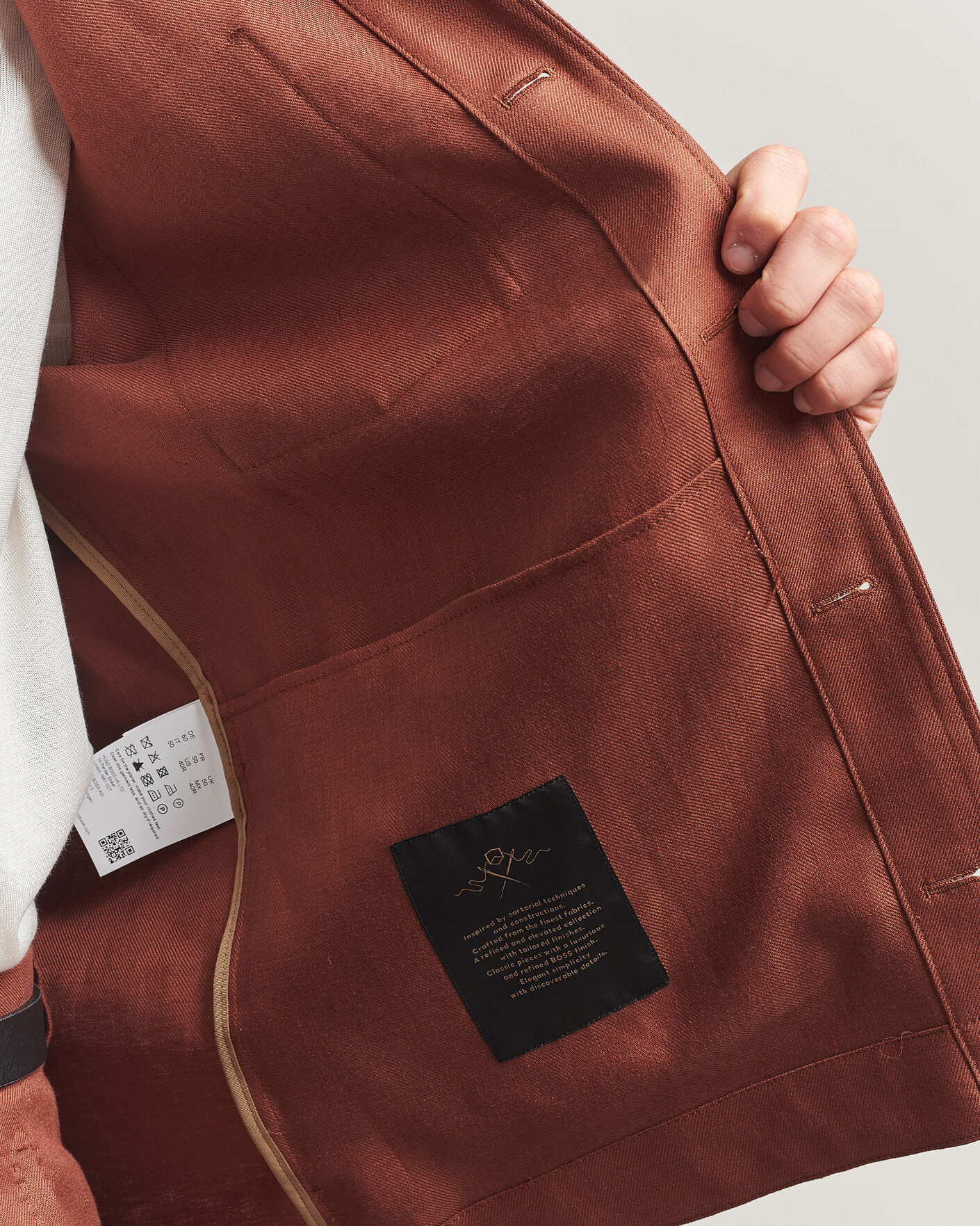 Herr | Skjortor | BOSS CAMEL | Corvin Linen Overshirt Medium Brown