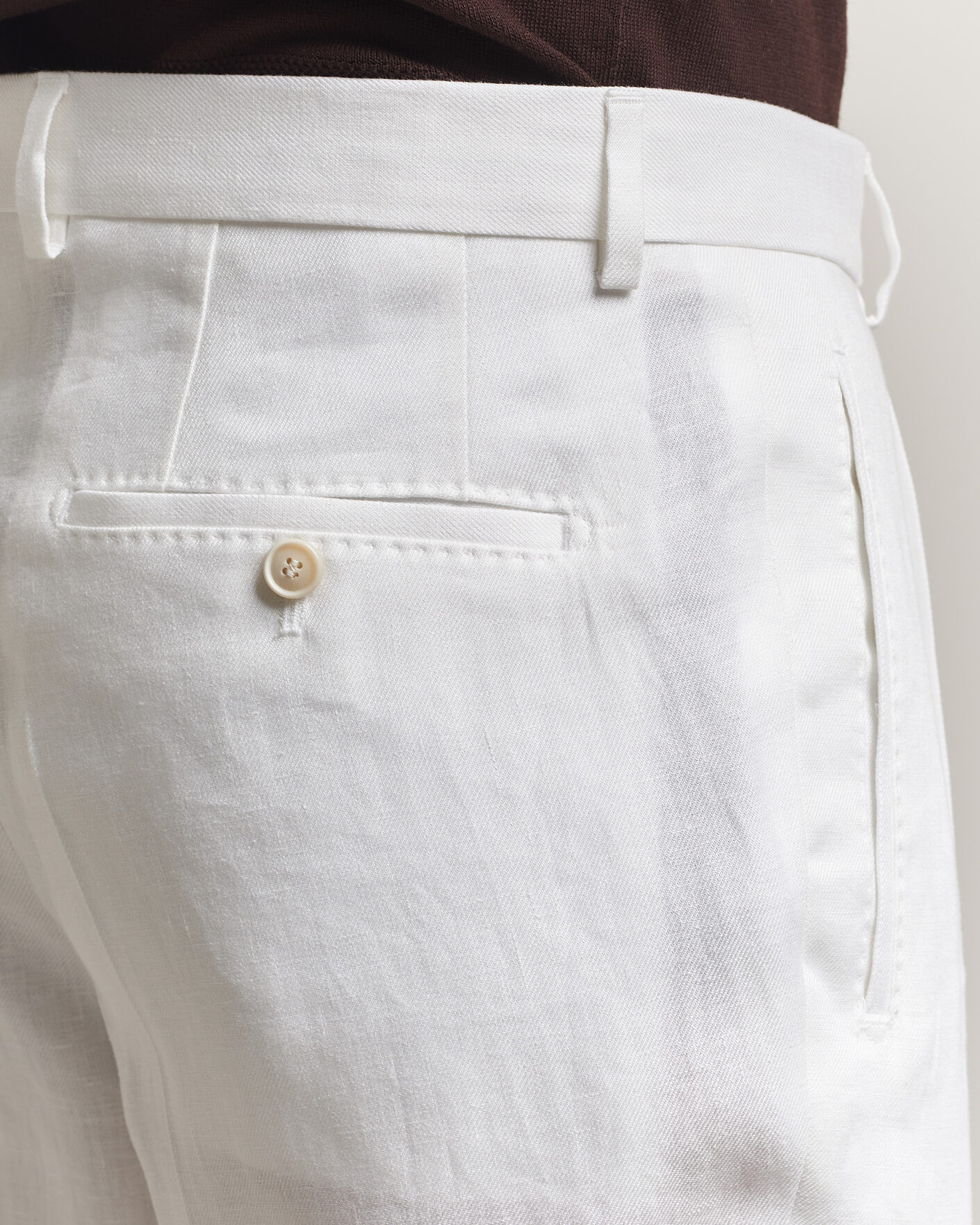 Herr | Byxor | BOSS CAMEL | Peet Linen Pleated Trousers White