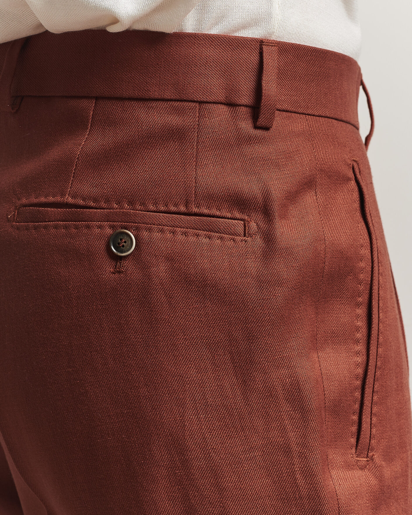 Herr | Byxor | BOSS CAMEL | Peet Linen Pleated Trousers Rust
