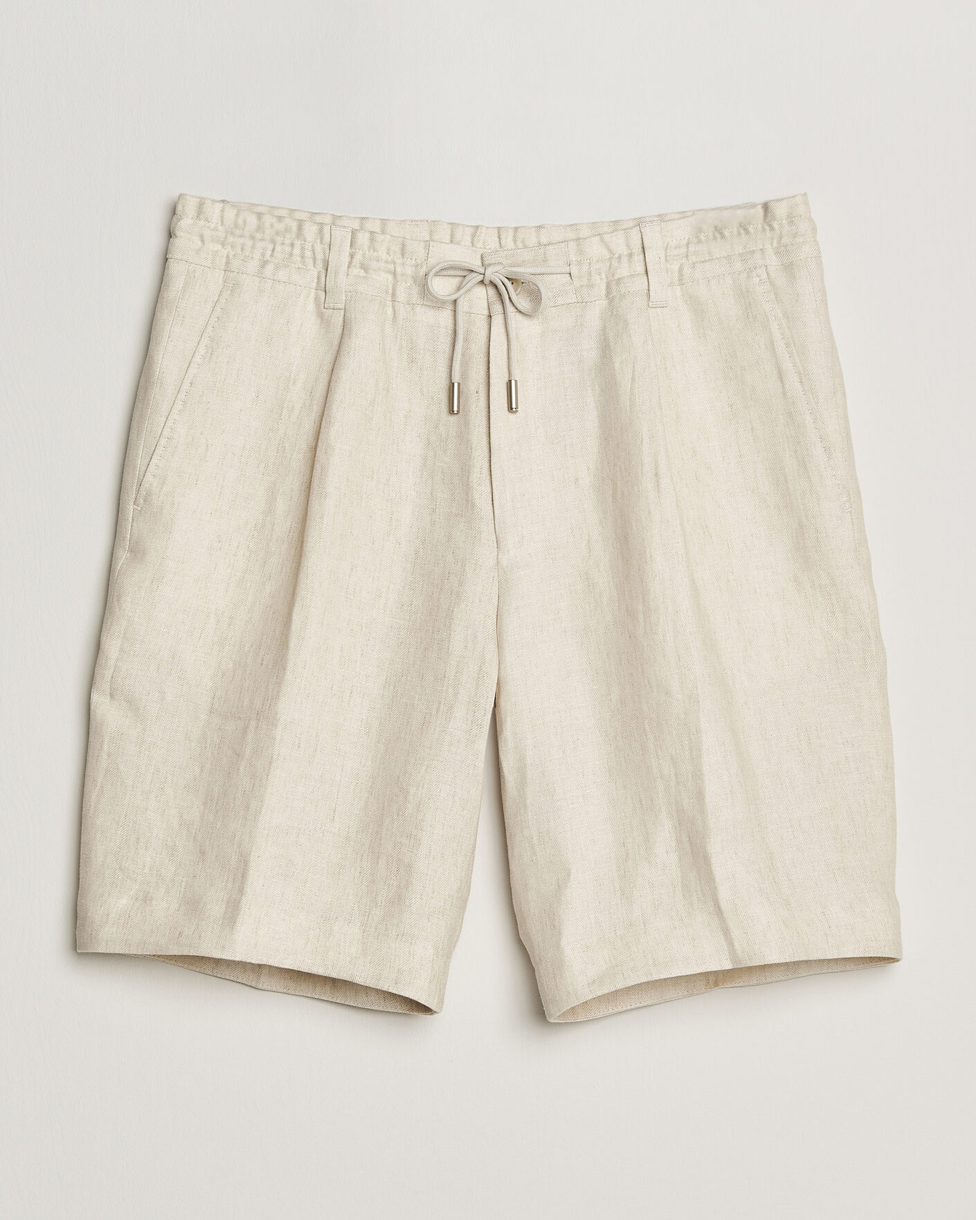 Herr | Shorts | BOSS CAMEL | Peet Linen Drawstring Shorts Open White