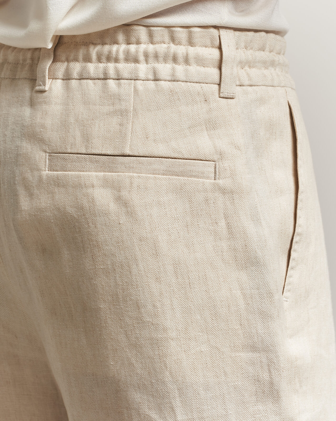 Herr | Shorts | BOSS CAMEL | Peet Linen Drawstring Shorts Open White