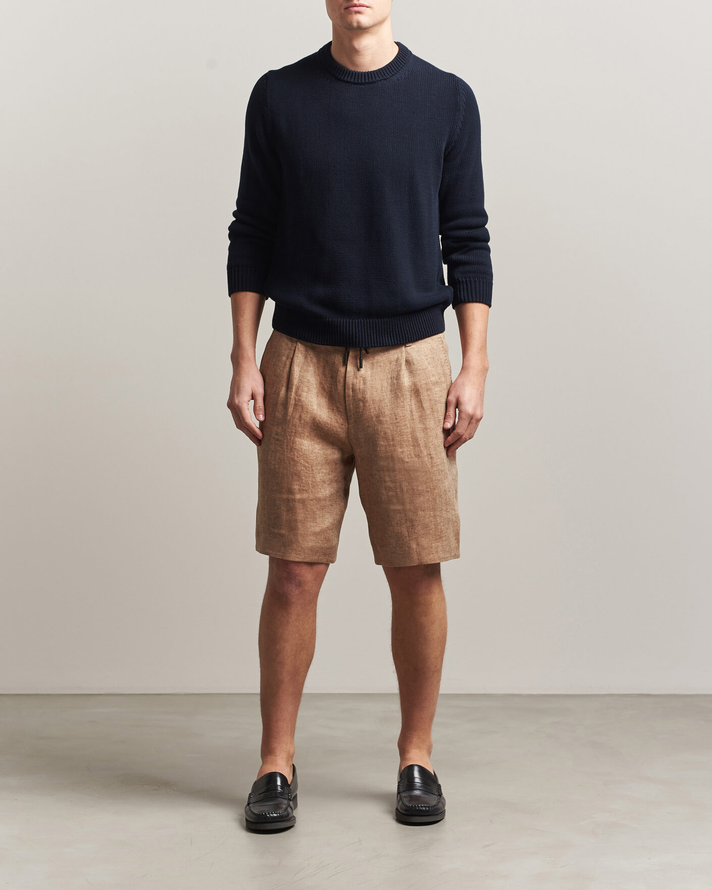 Herr | Shorts | BOSS CAMEL | Peet Linen Drawstring Shorts Medium Beige