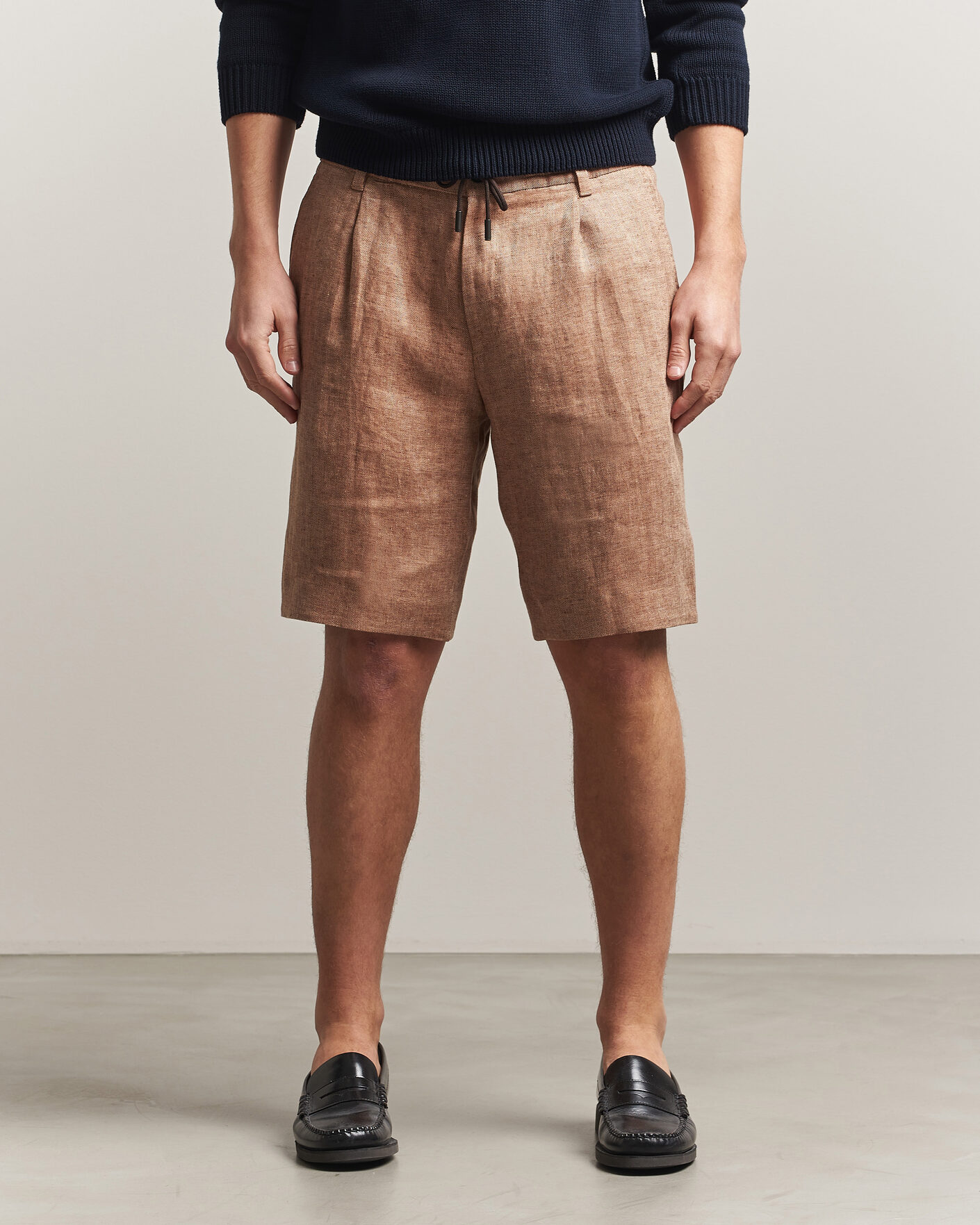 Herr | Shorts | BOSS CAMEL | Peet Linen Drawstring Shorts Medium Beige