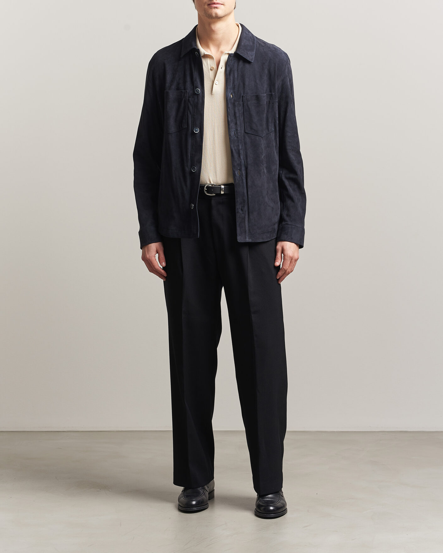 Herr | Jackor | BOSS CAMEL | Mando Suede Jacket Dark Blue