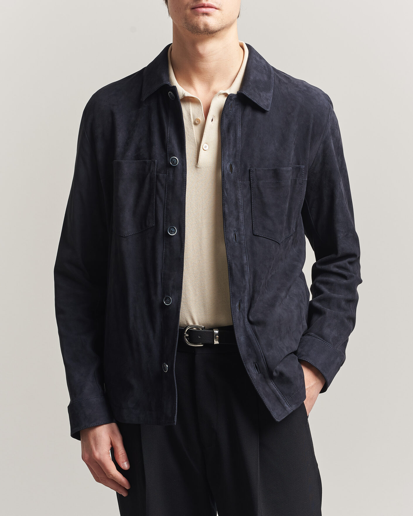 Herr | Jackor | BOSS CAMEL | Mando Suede Jacket Dark Blue
