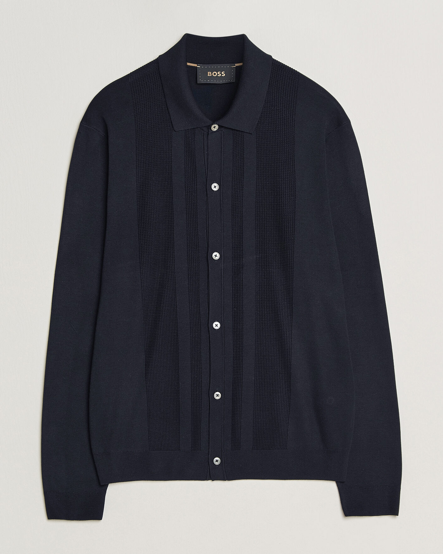 Herr | Tröjor | BOSS CAMEL | Nicolo Silk Knitted Cardigan Dark Blue