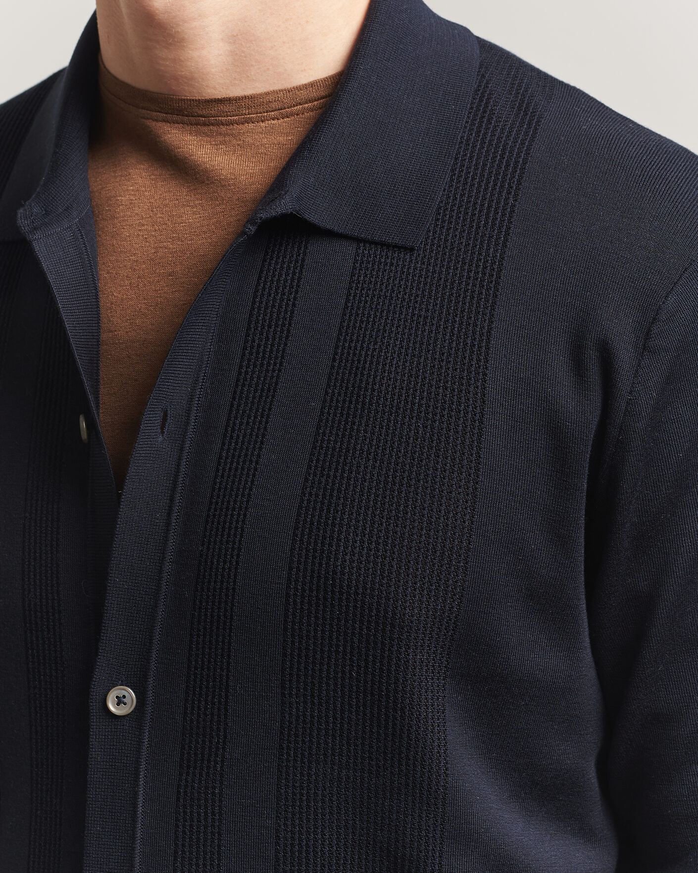 Herr | Tröjor | BOSS CAMEL | Nicolo Silk Knitted Cardigan Dark Blue